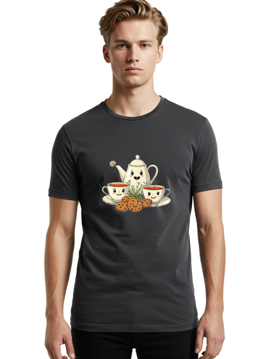 Tea-For-Two Men'S Graphic Tee, 100% Cotton, Comfortable Casual Summer Wear, Machine Washable, Vintage Camera, Old Camera, Antique Camera, Black Camera, Classic Photography, Photography Equipment, Nostalgic Device, Film Camera, Camera Art Baj811