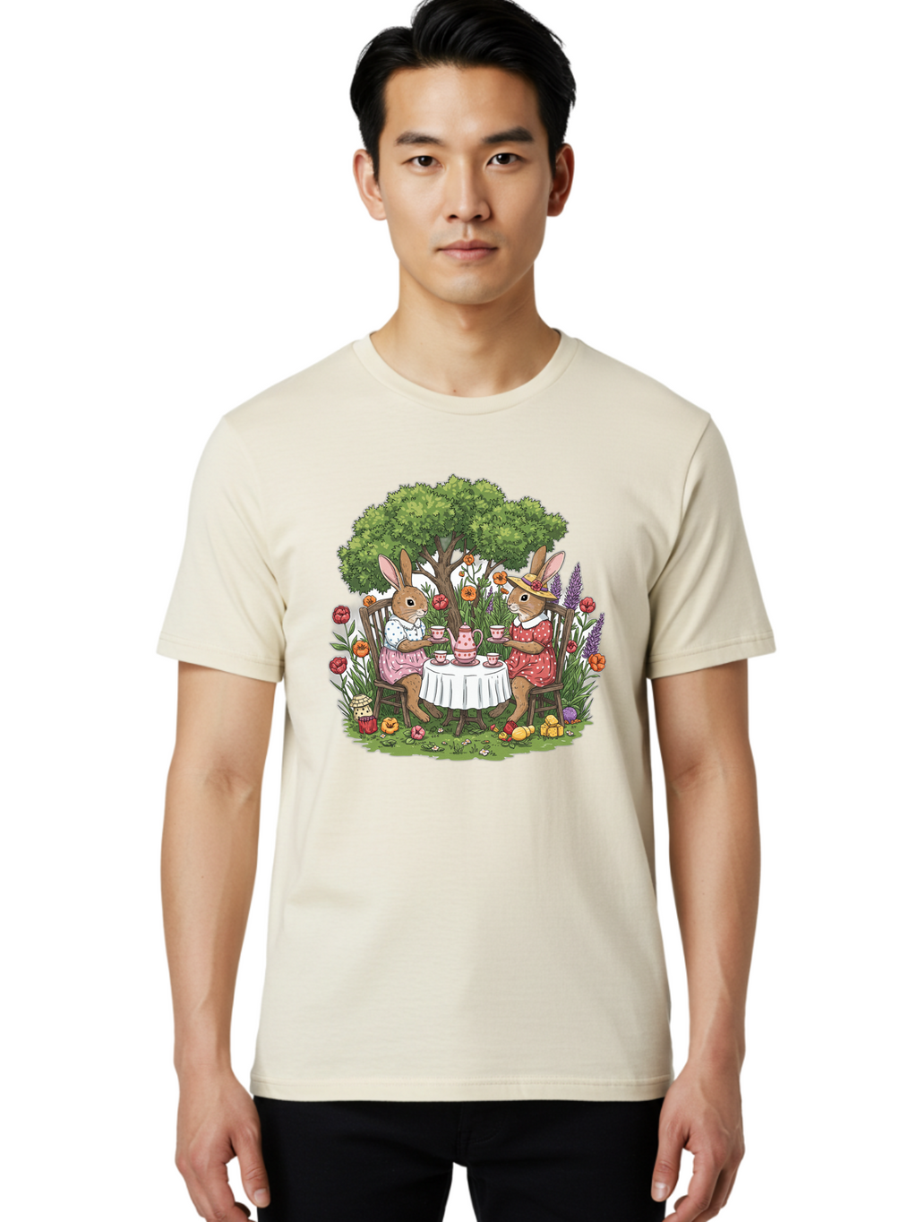 Tea-Party-Rabbits Men'S Graphic Tee, 100% Cotton, Comfortable Casual Summer Wear, Machine Washable, Vintage Camera, Old Camera, Antique Camera, Black Camera, Classic Photography, Photography Equipment, Nostalgic Device, Film Camera, Camera Art Baj813