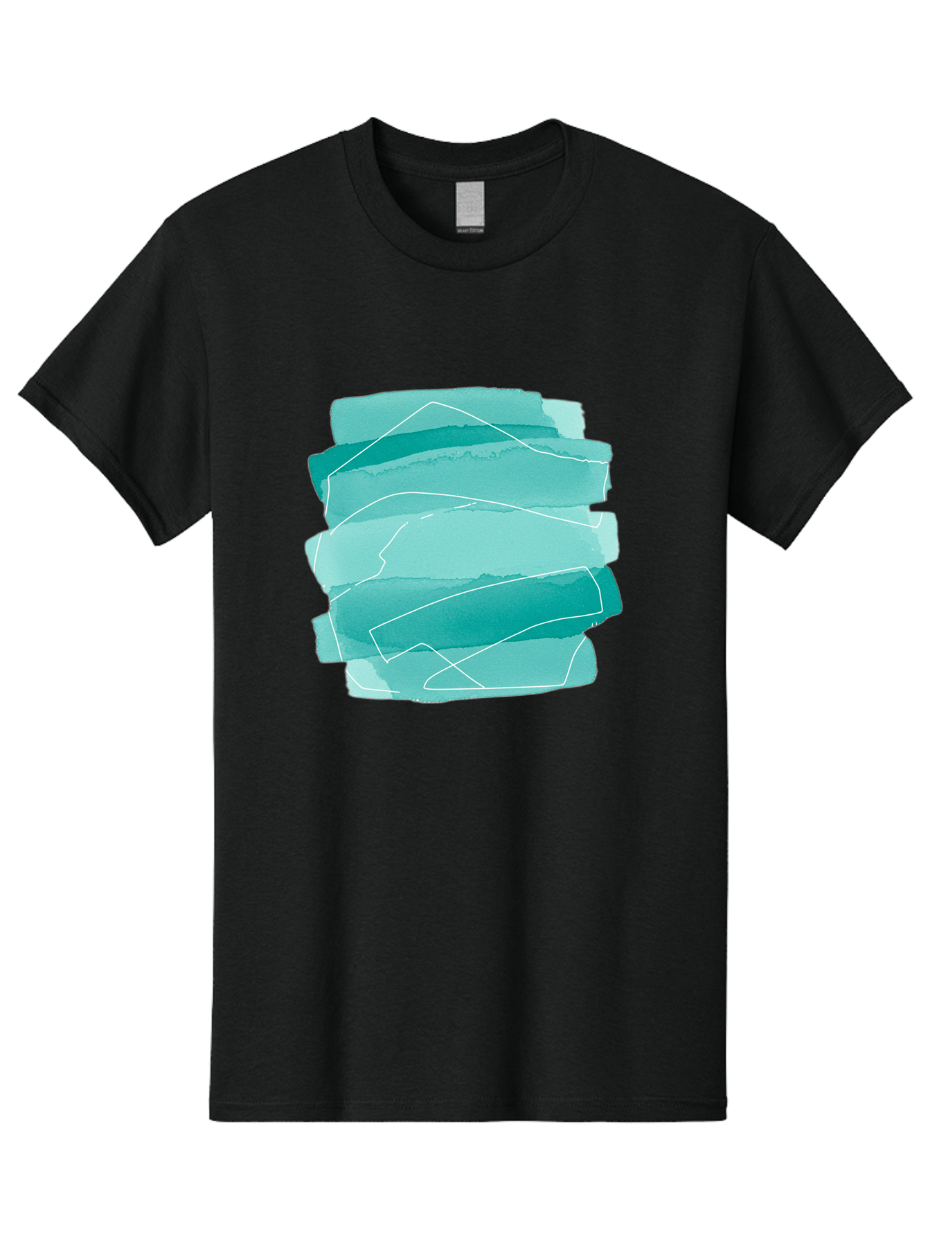 Teal-Brush-Strokes Men'S Graphic Tee, 100% Cotton, Comfortable Casual Summer Wear, Machine Washable, Vintage Camera, Old Camera, Antique Camera, Black Camera, Classic Photography, Photography Equipment, Nostalgic Device, Film Camera, Baj818