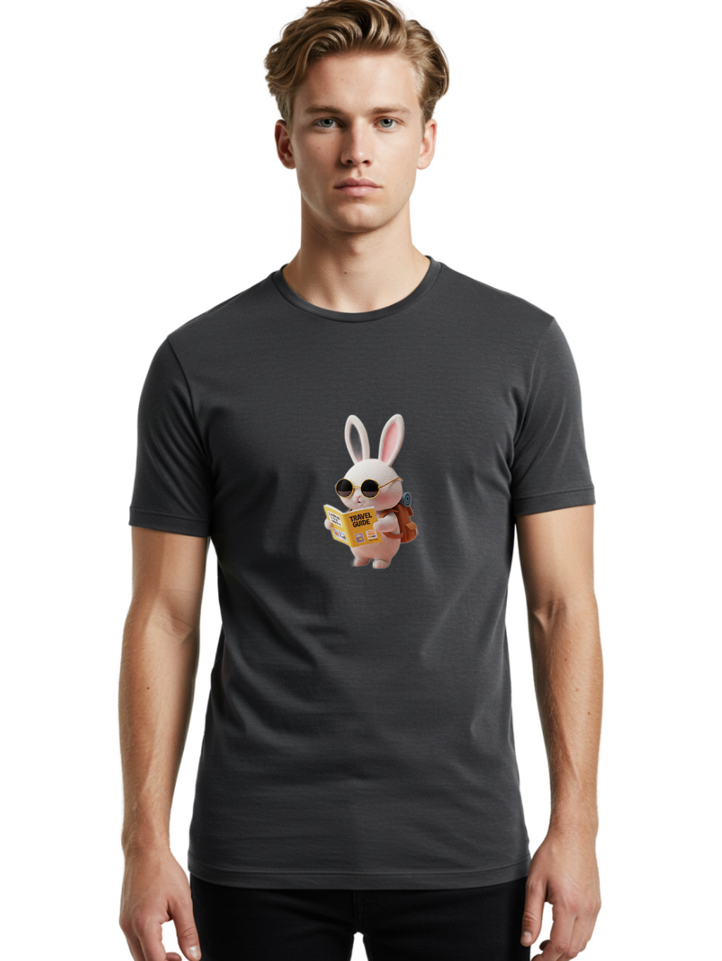 Travel-Guide-Rabbit Men'S Graphic Tee, 100% Cotton, Comfortable Casual Summer Wear, Machine Washable, Vintage Camera, Old Camera, Antique Camera, Black Camera, Classic Photography, Photography Equipment, Nostalgic Device, Film Camera, Baj825
