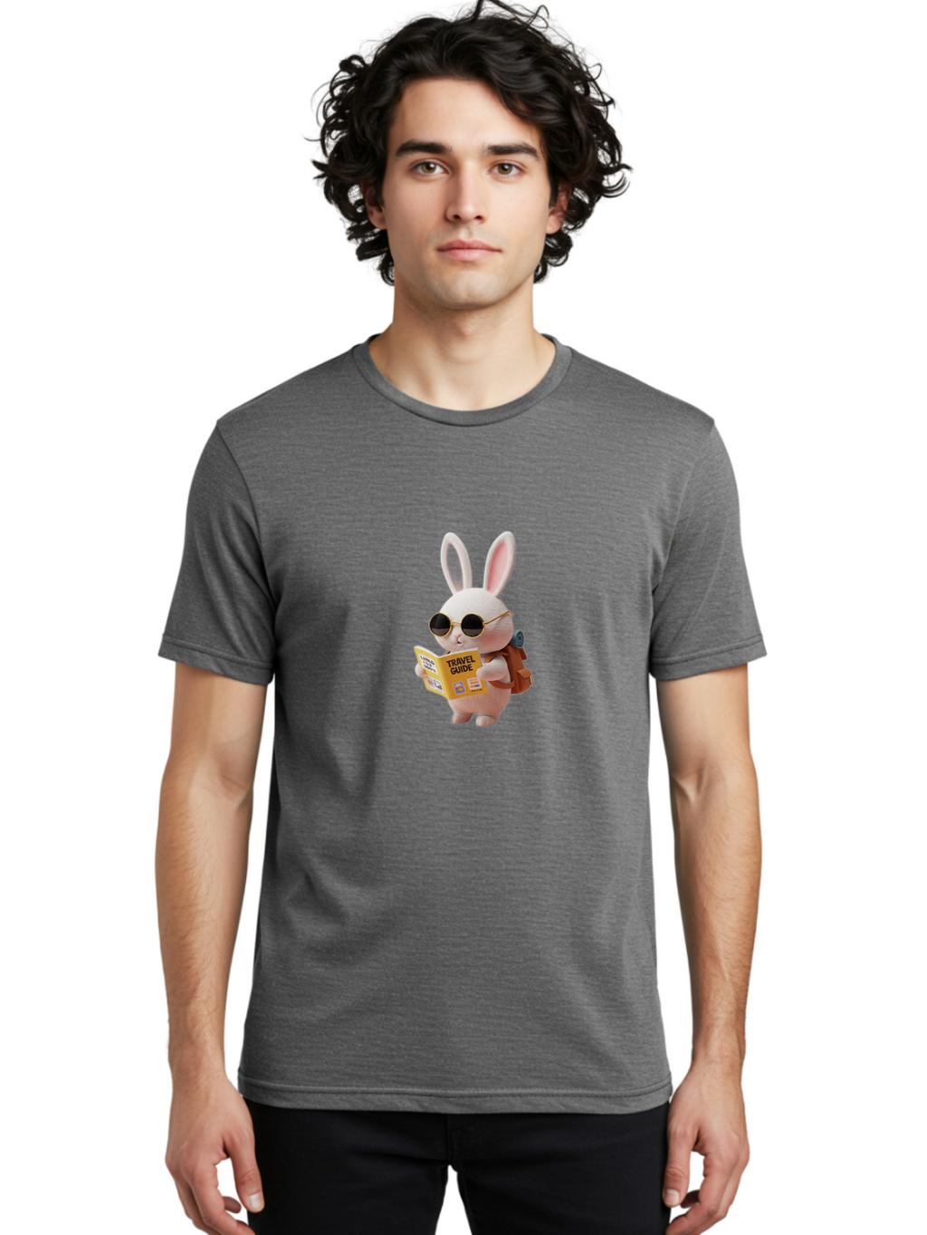 Travel-Guide-Rabbit Men'S Graphic Tee, 100% Cotton, Comfortable Casual Summer Wear, Machine Washable, Vintage Camera, Old Camera, Antique Camera, Black Camera, Classic Photography, Photography Equipment, Nostalgic Device, Film Camera, Baj825