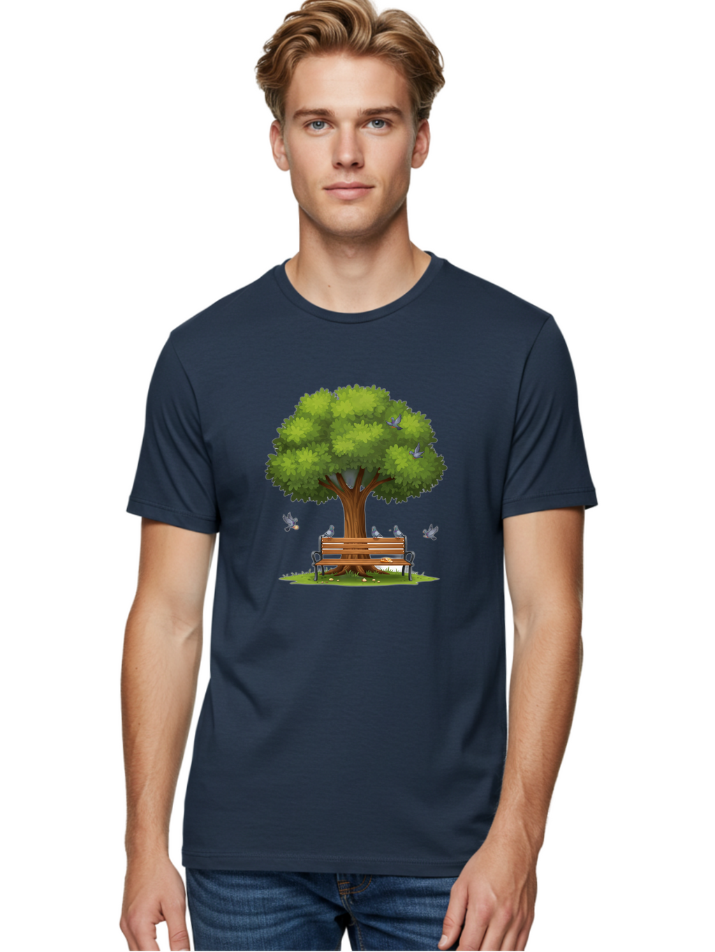Tree-And-Bench Men'S Graphic Tee, 100% Cotton, Comfortable Casual Summer Wear, Machine Washable, Vintage Camera, Old Camera, Antique Camera, Black Camera, Classic Photography, Photography Equipment, Nostalgic Device, Film Camera, Camera Art Baj826