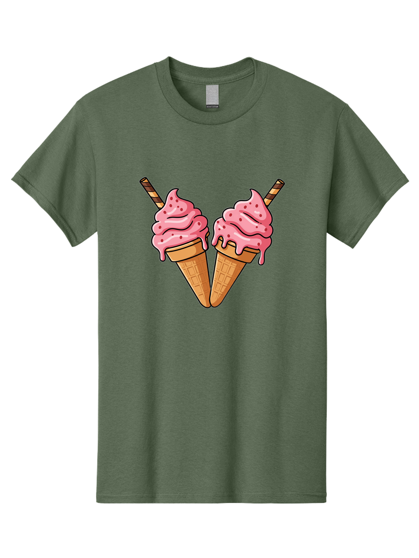 Twin-Ice-Cream-Cones Men'S Graphic Tee, 100% Cotton, Comfortable Casual Summer Wear, Machine Washable, Vintage Camera, Old Camera, Antique Camera, Black Camera, Classic Photography, Photography Equipment, Nostalgic Device, Film Camera, Baj830