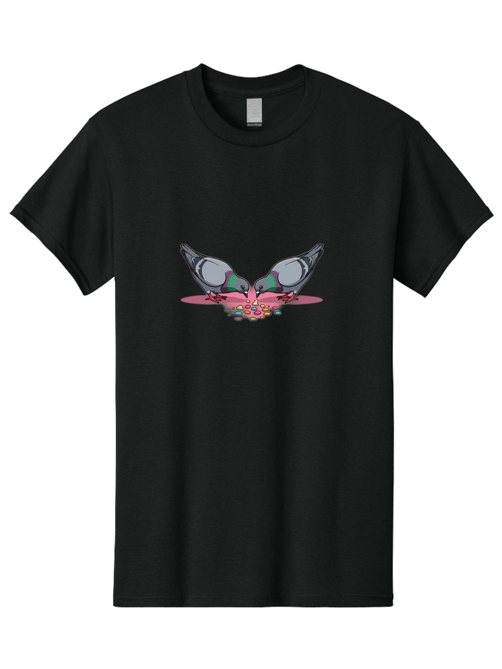 Two-Pigeons-Sharing-Food Men'S Graphic Tee, 100% Cotton, Comfortable Casual Summer Wear, Machine Washable, Vintage Camera, Old Camera, Antique Camera, Black Camera, Classic Photography, Photography Equipment, Nostalgic Device, Film Camera, Baj834