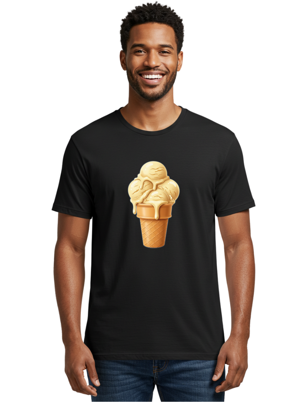 Vanilla-Ice-Cream Men'S Graphic Tee, 100% Cotton, Comfortable Casual Summer Wear, Machine Washable, Vintage Camera, Old Camera, Antique Camera, Black Camera, Classic Photography, Photography Equipment, Nostalgic Device, Film Camera, Camera Art Baj836