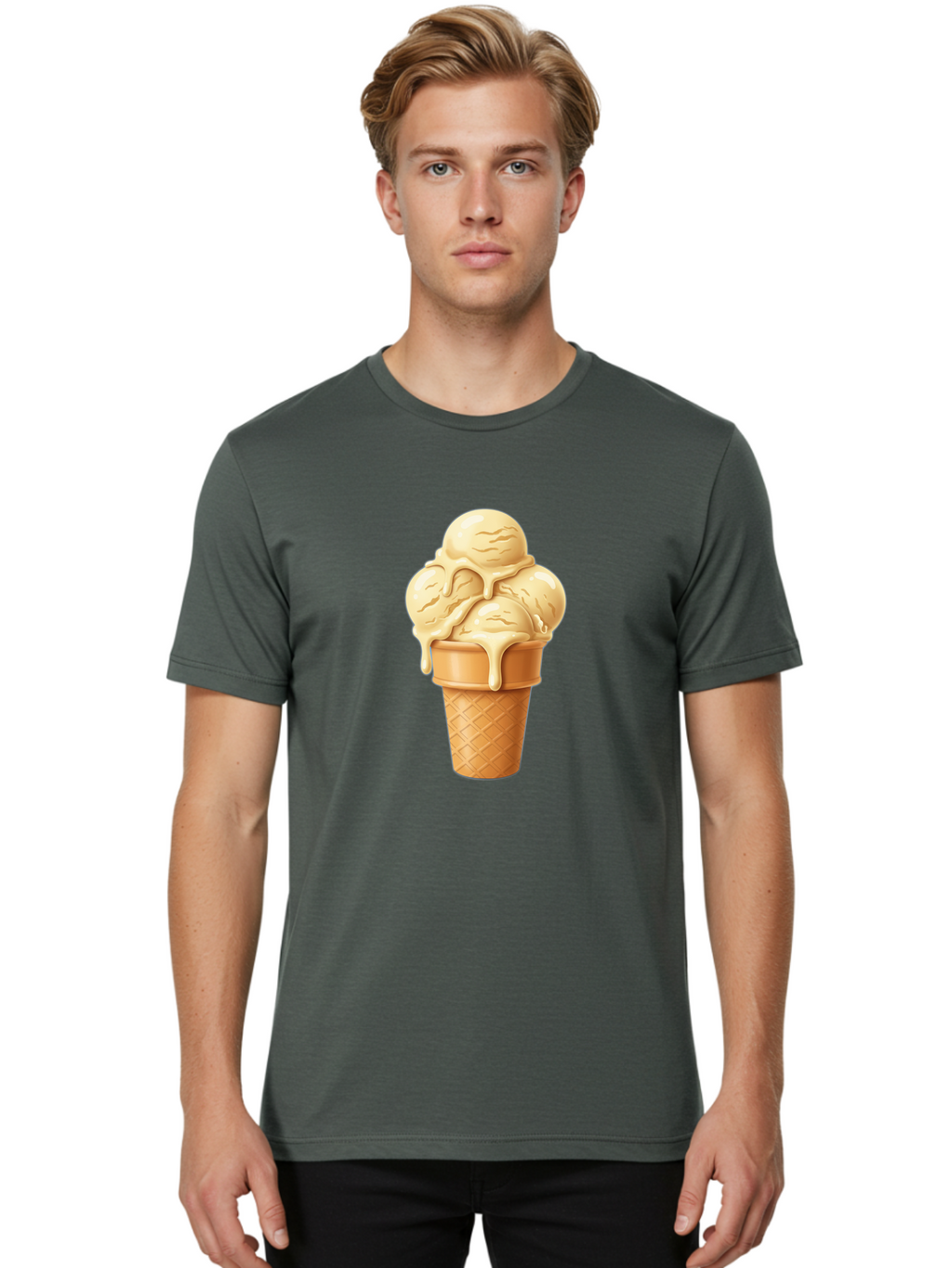 Vanilla-Ice-Cream Men'S Graphic Tee, 100% Cotton, Comfortable Casual Summer Wear, Machine Washable, Vintage Camera, Old Camera, Antique Camera, Black Camera, Classic Photography, Photography Equipment, Nostalgic Device, Film Camera, Camera Art Baj836
