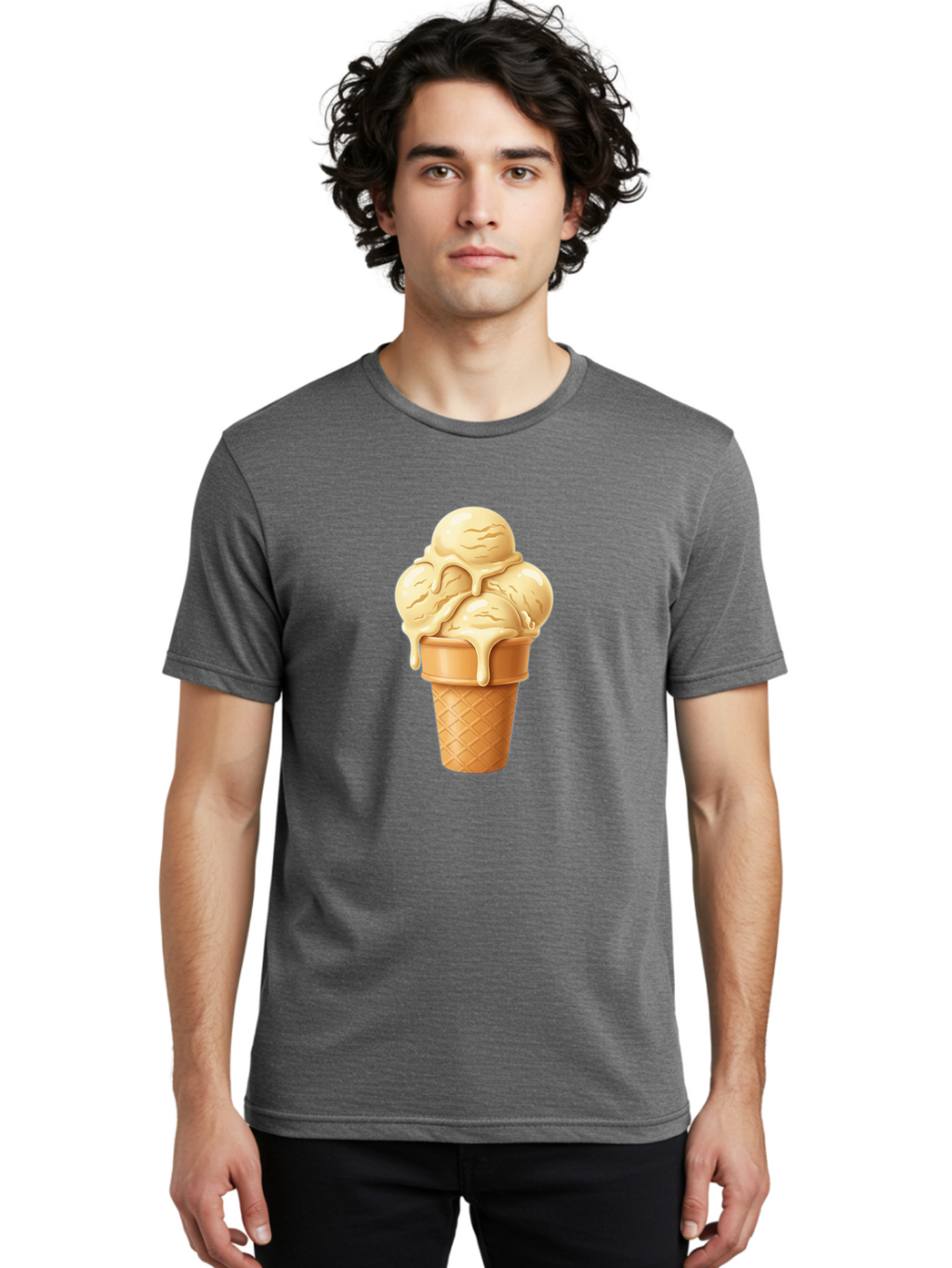 Vanilla-Ice-Cream Men'S Graphic Tee, 100% Cotton, Comfortable Casual Summer Wear, Machine Washable, Vintage Camera, Old Camera, Antique Camera, Black Camera, Classic Photography, Photography Equipment, Nostalgic Device, Film Camera, Camera Art Baj836
