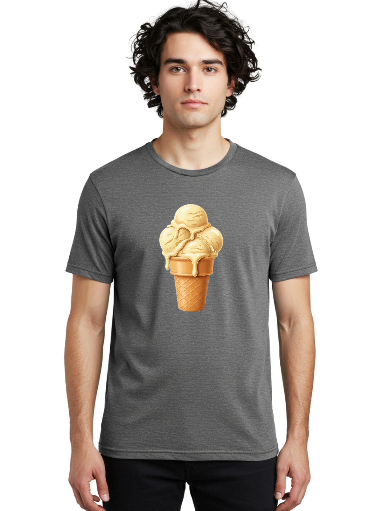 Vanilla-Ice-Cream Men'S Graphic Tee, 100% Cotton, Comfortable Casual Summer Wear, Machine Washable, Vintage Camera, Old Camera, Antique Camera, Black Camera, Classic Photography, Photography Equipment, Nostalgic Device, Film Camera, Camera Art Baj836