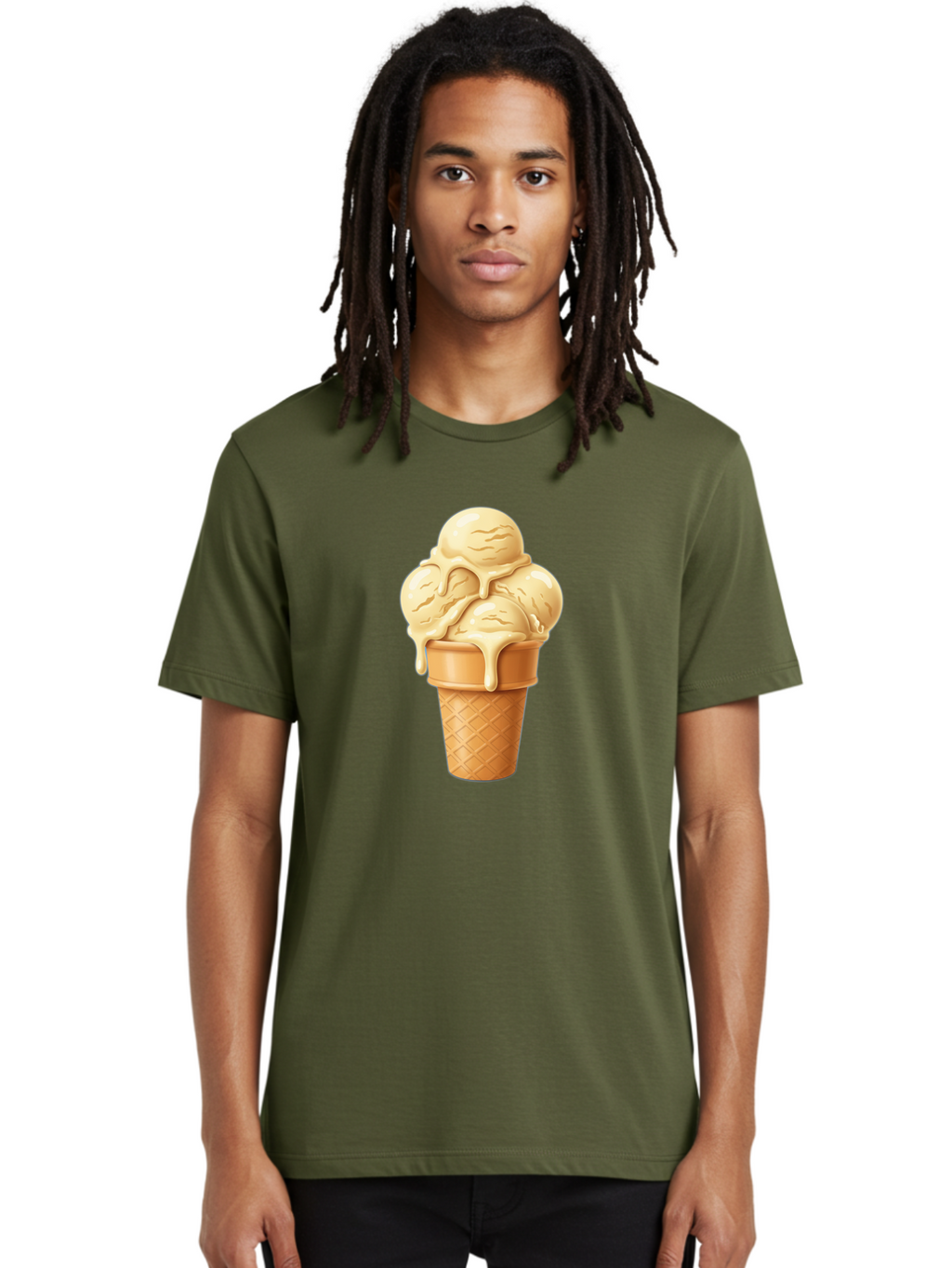 Vanilla-Ice-Cream Men'S Graphic Tee, 100% Cotton, Comfortable Casual Summer Wear, Machine Washable, Vintage Camera, Old Camera, Antique Camera, Black Camera, Classic Photography, Photography Equipment, Nostalgic Device, Film Camera, Camera Art Baj836