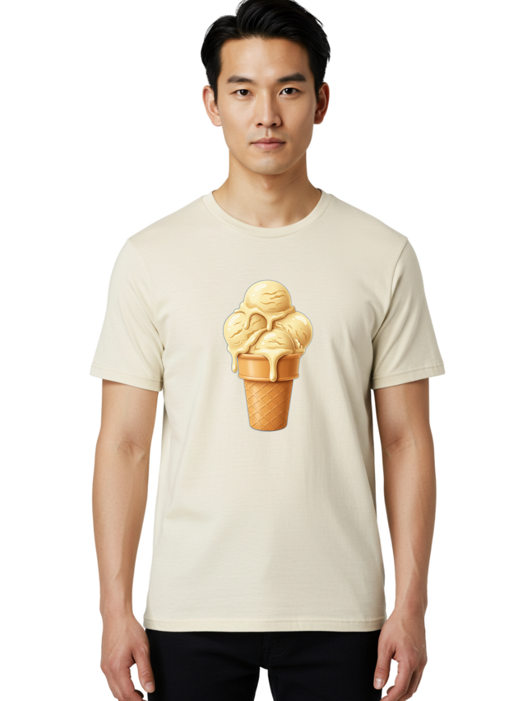 Vanilla-Ice-Cream Men'S Graphic Tee, 100% Cotton, Comfortable Casual Summer Wear, Machine Washable, Vintage Camera, Old Camera, Antique Camera, Black Camera, Classic Photography, Photography Equipment, Nostalgic Device, Film Camera, Camera Art Baj836