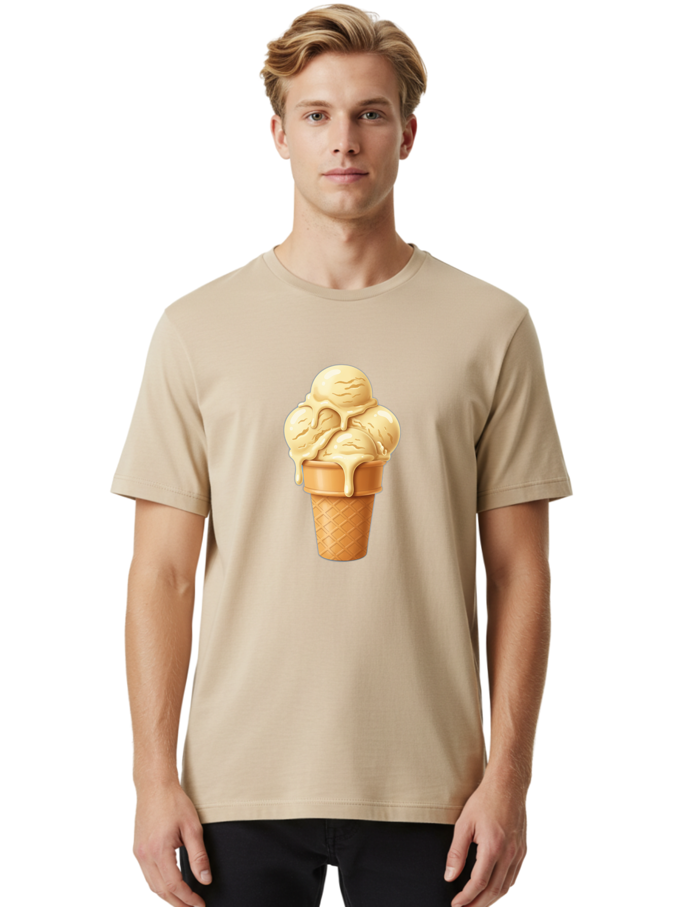 Vanilla-Ice-Cream Men'S Graphic Tee, 100% Cotton, Comfortable Casual Summer Wear, Machine Washable, Vintage Camera, Old Camera, Antique Camera, Black Camera, Classic Photography, Photography Equipment, Nostalgic Device, Film Camera, Camera Art Baj836