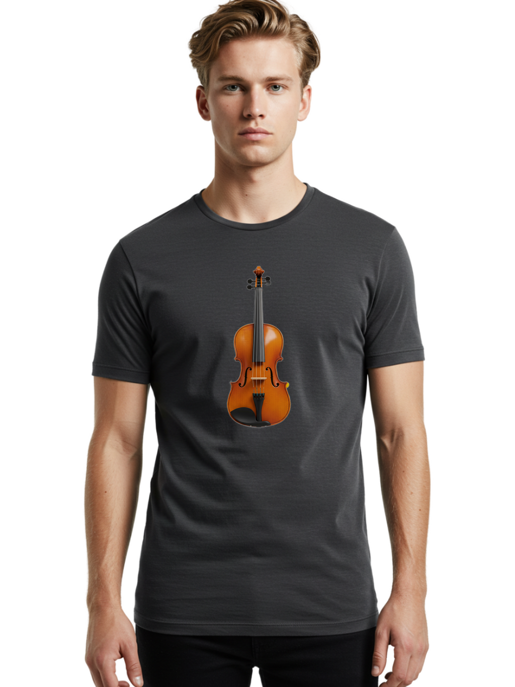 Violin-2 Men'S Graphic Tee, 100% Cotton, Comfortable Casual Summer Wear, Machine Washable, Vintage Camera, Old Camera, Antique Camera, Black Camera, Classic Photography, Photography Equipment, Nostalgic Device, Film Camera, Camera Art Baj840