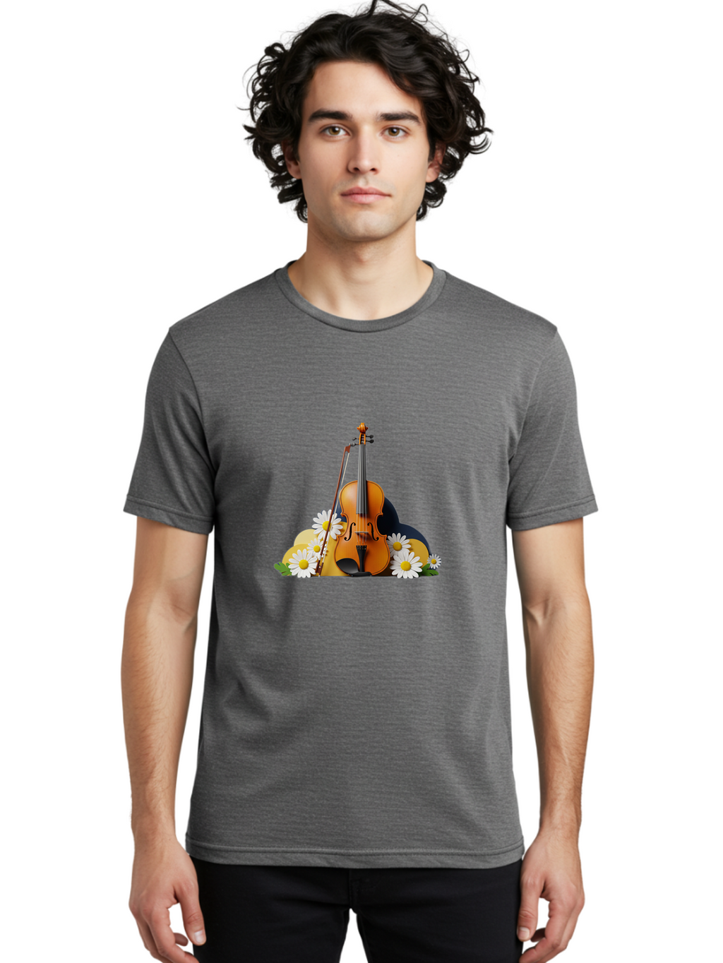 Violin-And-Flowers Men'S Graphic Tee, 100% Cotton, Comfortable Casual Summer Wear, Machine Washable, Vintage Camera, Old Camera, Antique Camera, Black Camera, Classic Photography, Photography Equipment, Nostalgic Device, Film Camera, Baj846