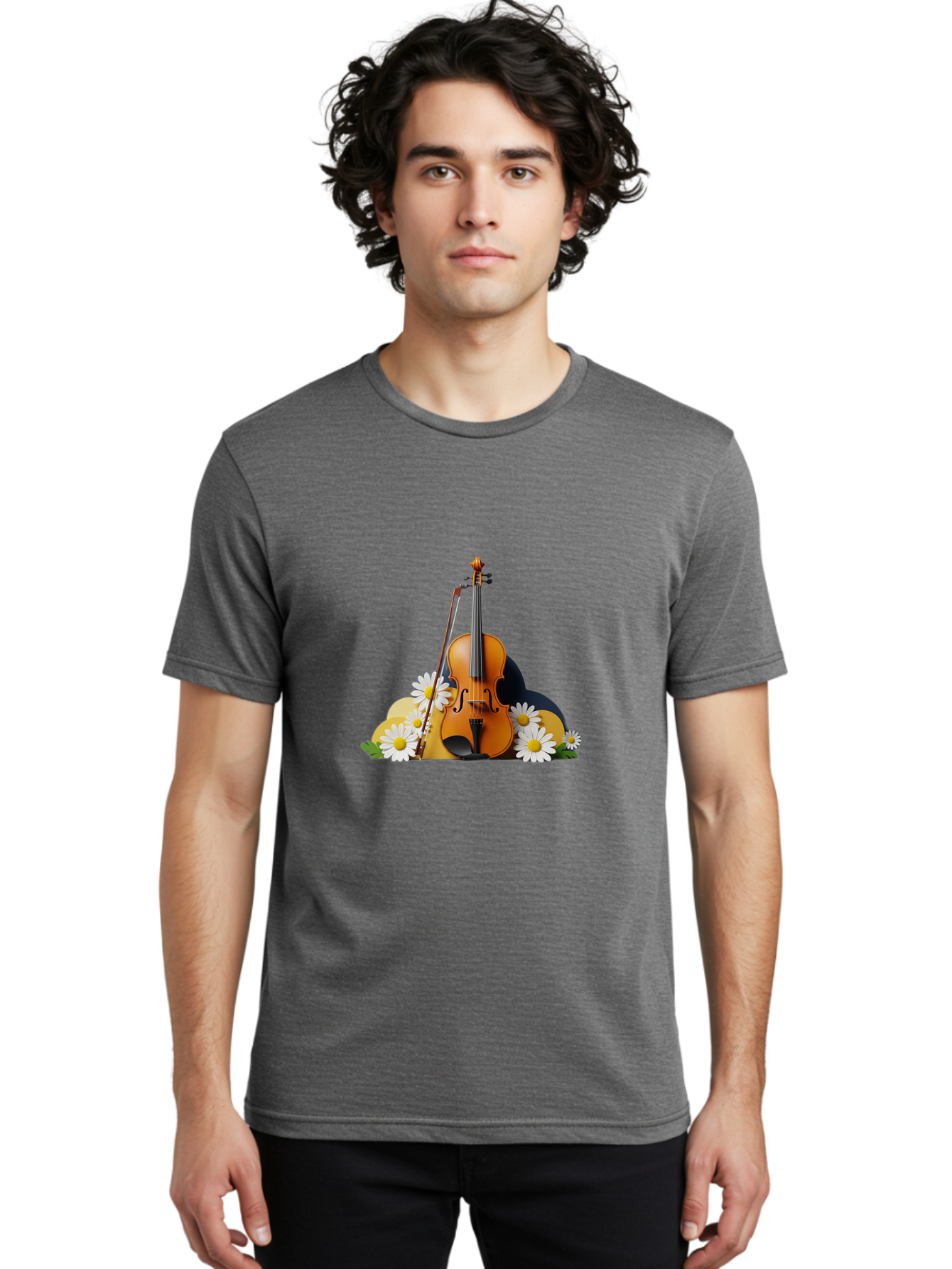 Violin-And-Flowers Men'S Graphic Tee, 100% Cotton, Comfortable Casual Summer Wear, Machine Washable, Vintage Camera, Old Camera, Antique Camera, Black Camera, Classic Photography, Photography Equipment, Nostalgic Device, Film Camera, Baj846