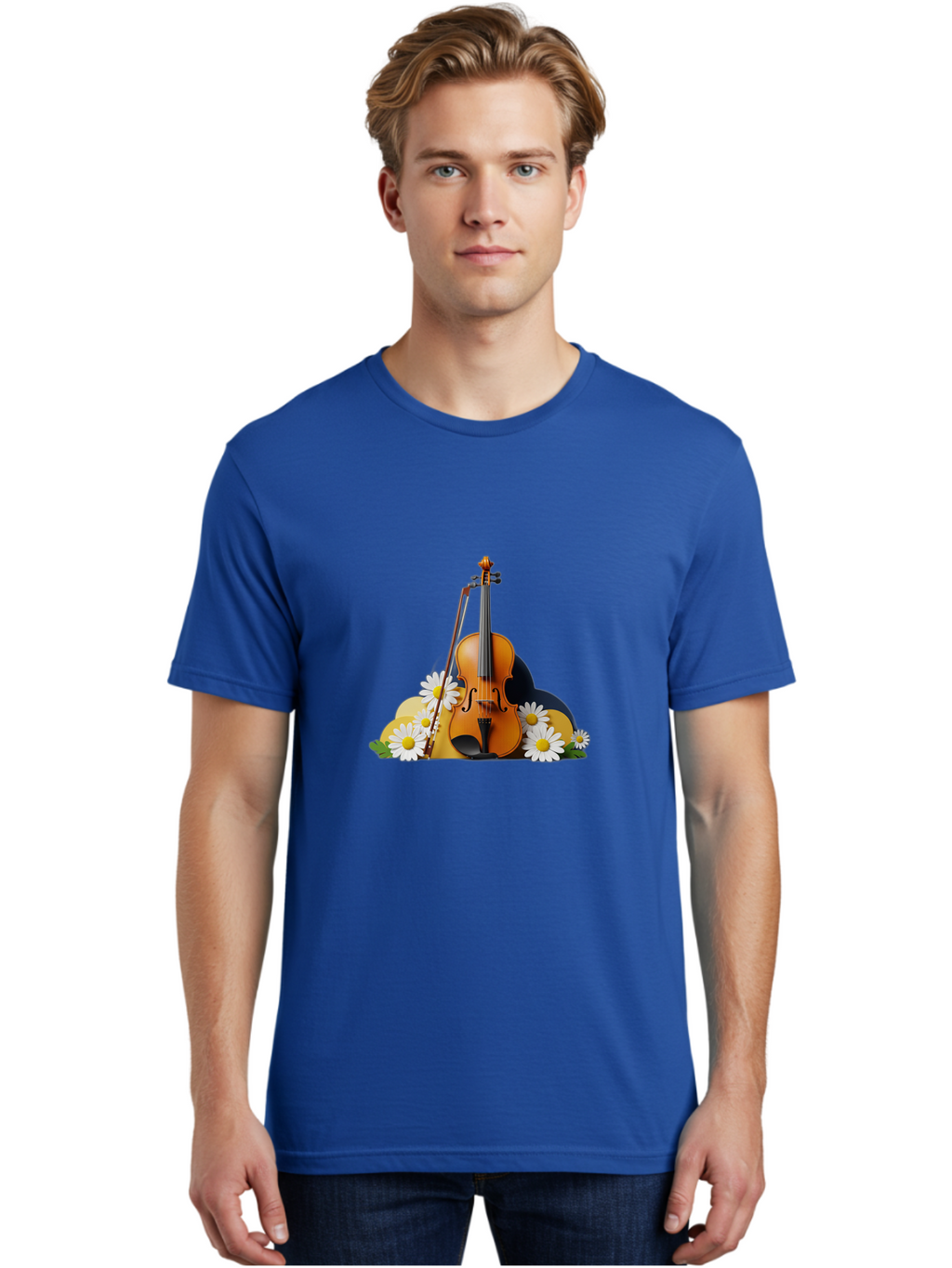 Violin-And-Flowers Men'S Graphic Tee, 100% Cotton, Comfortable Casual Summer Wear, Machine Washable, Vintage Camera, Old Camera, Antique Camera, Black Camera, Classic Photography, Photography Equipment, Nostalgic Device, Film Camera, Baj846