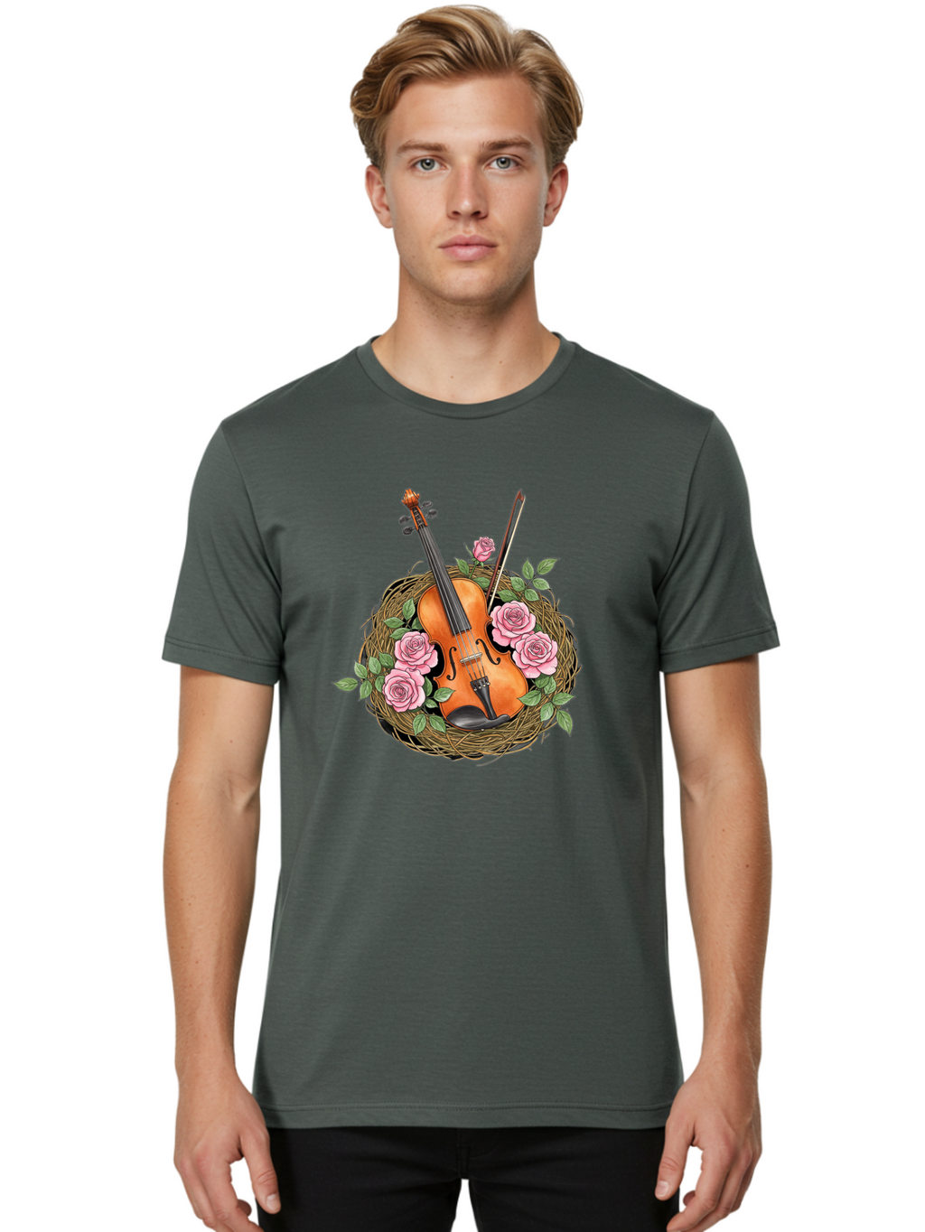 Violin-In-Nest Men'S Graphic Tee, 100% Cotton, Comfortable Casual Summer Wear, Machine Washable, Vintage Camera, Old Camera, Antique Camera, Black Camera, Classic Photography, Photography Equipment, Nostalgic Device, Film Camera, Camera Art Baj850