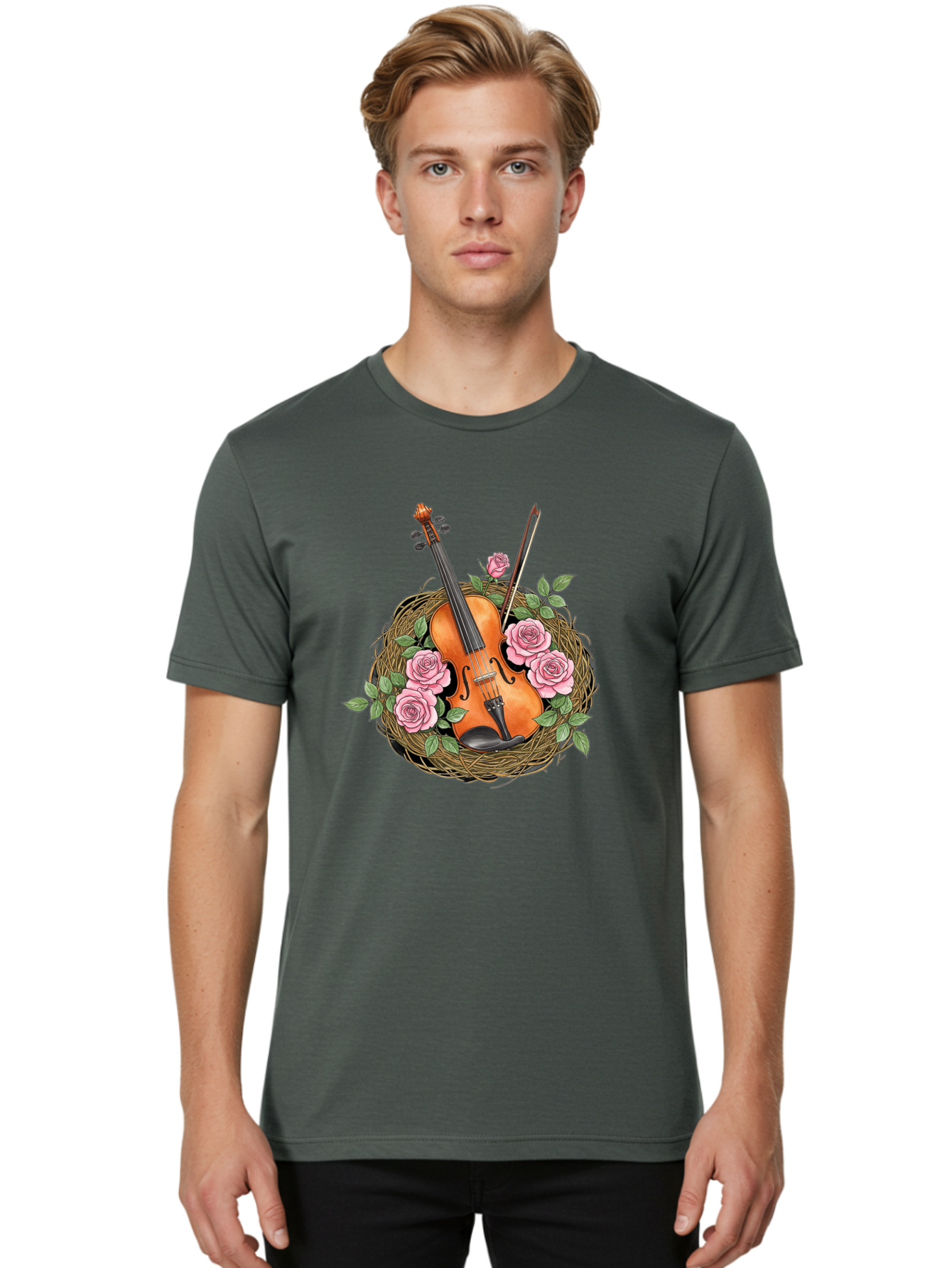 Violin-In-Nest Men'S Graphic Tee, 100% Cotton, Comfortable Casual Summer Wear, Machine Washable, Vintage Camera, Old Camera, Antique Camera, Black Camera, Classic Photography, Photography Equipment, Nostalgic Device, Film Camera, Camera Art Baj850