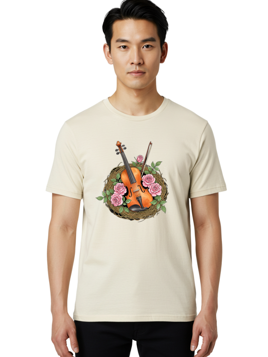 Violin-In-Nest Men'S Graphic Tee, 100% Cotton, Comfortable Casual Summer Wear, Machine Washable, Vintage Camera, Old Camera, Antique Camera, Black Camera, Classic Photography, Photography Equipment, Nostalgic Device, Film Camera, Camera Art Baj850