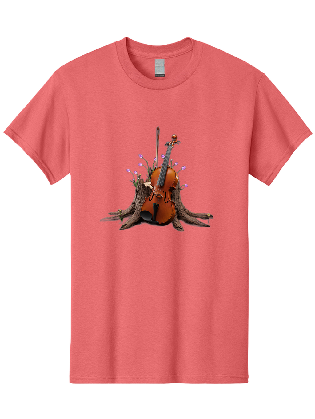 Violin-On-Tree-Stump-3 Men'S Graphic Tee, 100% Cotton, Comfortable Casual Summer Wear, Machine Washable, Vintage Camera, Old Camera, Antique Camera, Black Camera, Classic Photography, Photography Equipment, Nostalgic Device, Film Camera, Baj853