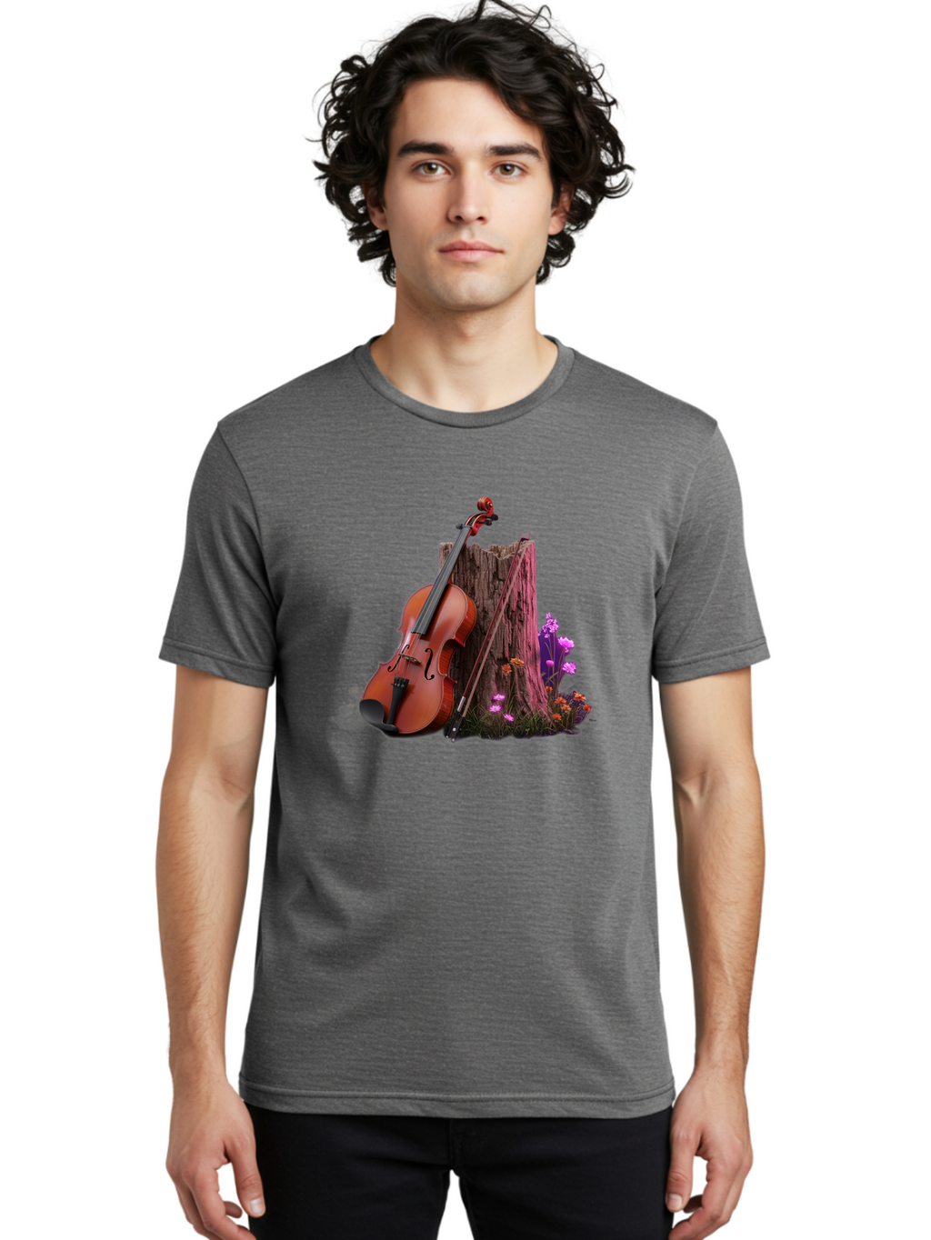 Violin-Tree-Stump Men'S Graphic Tee, 100% Cotton, Comfortable Casual Summer Wear, Machine Washable, Vintage Camera, Old Camera, Antique Camera, Black Camera, Classic Photography, Photography Equipment, Nostalgic Device, Film Camera, Camera Art Baj857