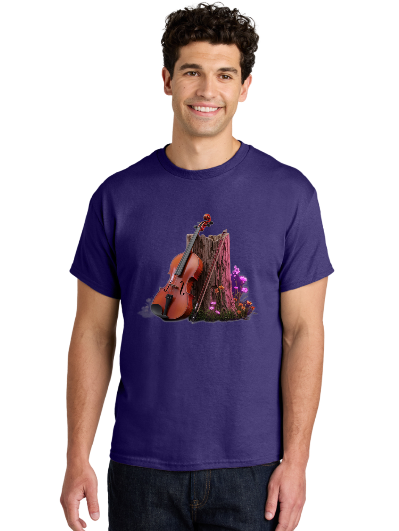 Violin-Tree-Stump Men'S Graphic Tee, 100% Cotton, Comfortable Casual Summer Wear, Machine Washable, Vintage Camera, Old Camera, Antique Camera, Black Camera, Classic Photography, Photography Equipment, Nostalgic Device, Film Camera, Camera Art Baj857