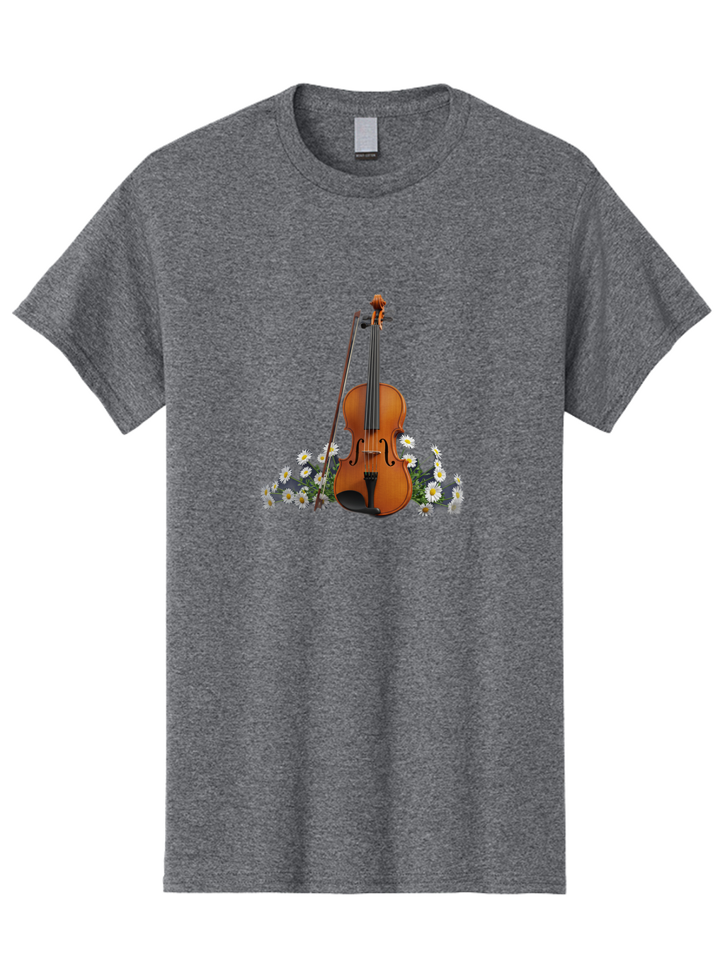 Violin-With-Daisies-2 Men'S Graphic Tee, 100% Cotton, Comfortable Casual Summer Wear, Machine Washable, Vintage Camera, Old Camera, Antique Camera, Black Camera, Classic Photography, Photography Equipment, Nostalgic Device, Film Camera, Baj859