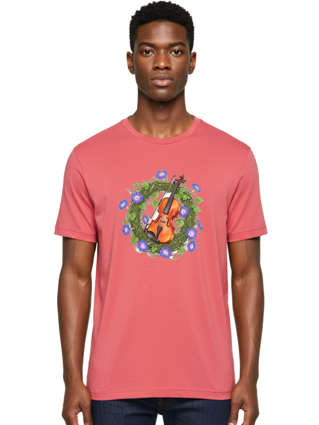 Violin-Wreath Men'S Graphic Tee, 100% Cotton, Comfortable Casual Summer Wear, Machine Washable, Vintage Camera, Old Camera, Antique Camera, Black Camera, Classic Photography, Photography Equipment, Nostalgic Device, Film Camera, Camera Art Baj864