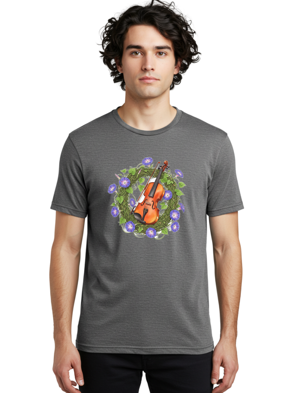 Violin-Wreath Men'S Graphic Tee, 100% Cotton, Comfortable Casual Summer Wear, Machine Washable, Vintage Camera, Old Camera, Antique Camera, Black Camera, Classic Photography, Photography Equipment, Nostalgic Device, Film Camera, Camera Art Baj864