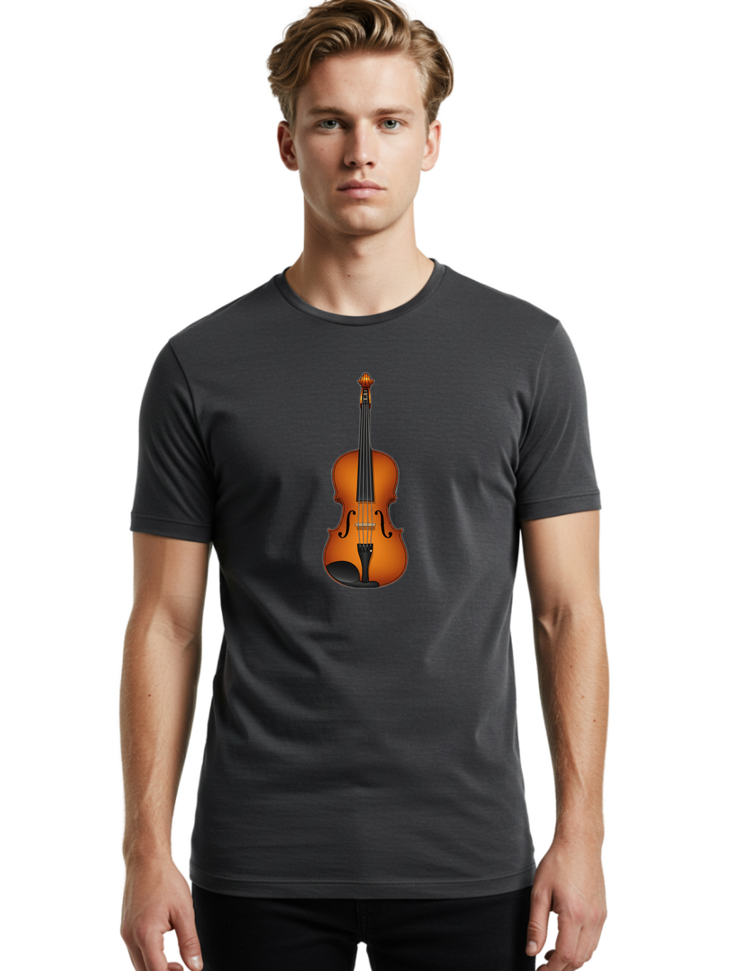 Violin Men'S Graphic Tee, 100% Cotton, Comfortable Casual Summer Wear, Machine Washable, Vintage Camera, Old Camera, Antique Camera, Black Camera, Classic Photography, Photography Equipment, Nostalgic Device, Film Camera, Camera Art Baj865