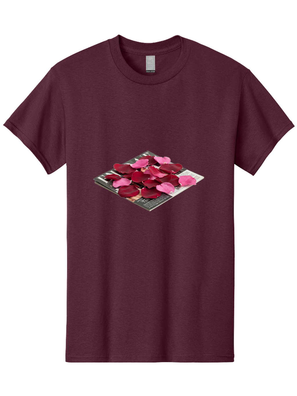 Vogue-Magazine-With-Rose-Petals Men'S Graphic Tee, 100% Cotton, Comfortable Casual Summer Wear, Machine Washable, Vintage Camera, Old Camera, Antique Camera, Black Camera, Classic Photography, Photography Equipment, Nostalgic Device, Baj866