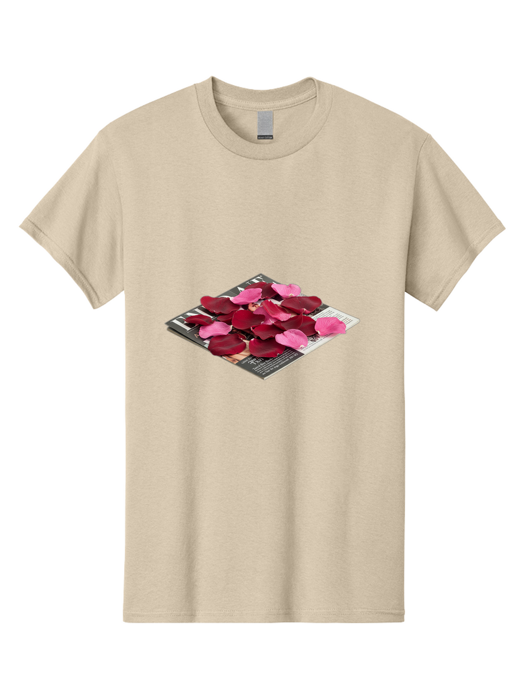 Vogue-Magazine-With-Rose-Petals Men'S Graphic Tee, 100% Cotton, Comfortable Casual Summer Wear, Machine Washable, Vintage Camera, Old Camera, Antique Camera, Black Camera, Classic Photography, Photography Equipment, Nostalgic Device, Baj866