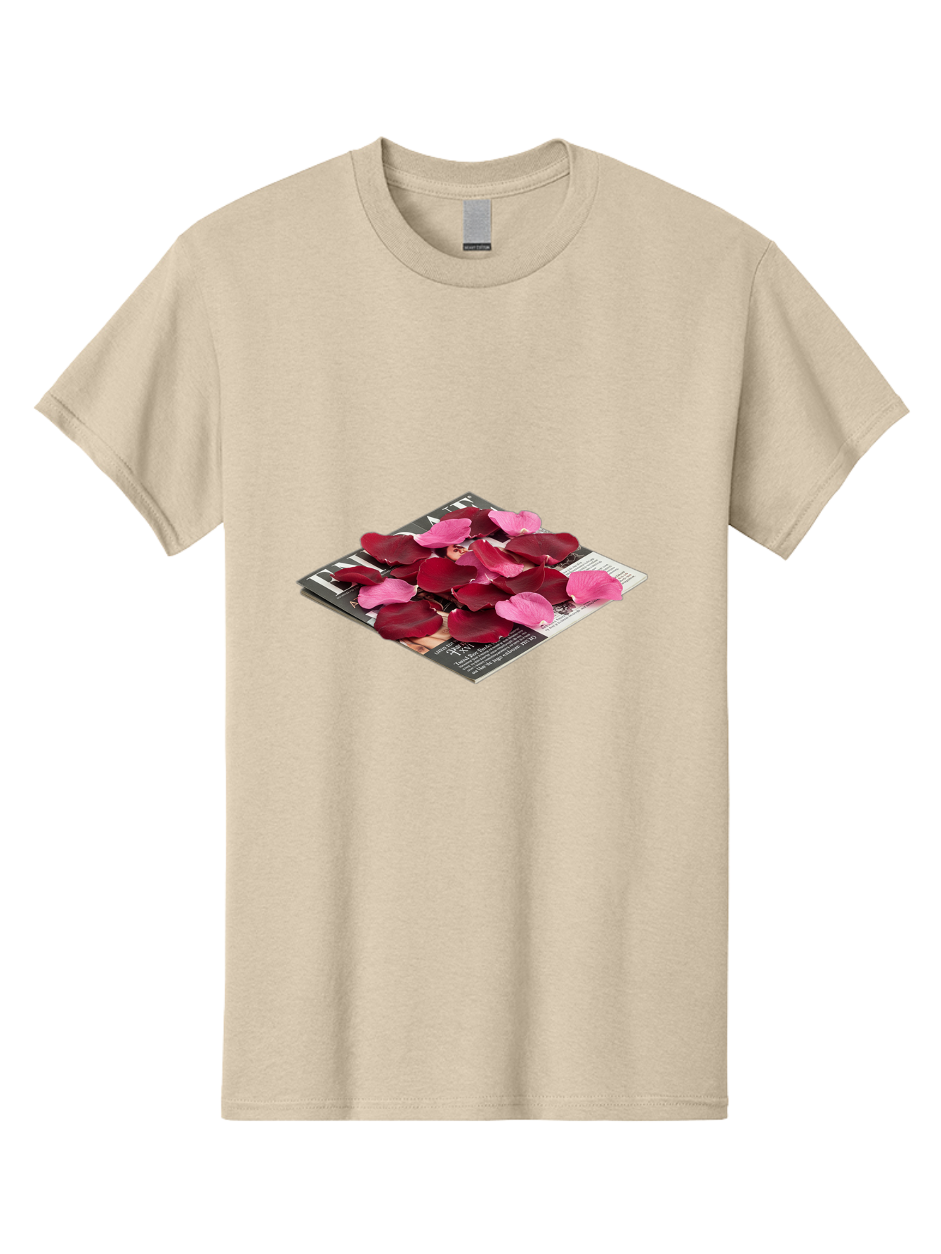 Vogue-Magazine-With-Rose-Petals Men'S Graphic Tee, 100% Cotton, Comfortable Casual Summer Wear, Machine Washable, Vintage Camera, Old Camera, Antique Camera, Black Camera, Classic Photography, Photography Equipment, Nostalgic Device, Baj866
