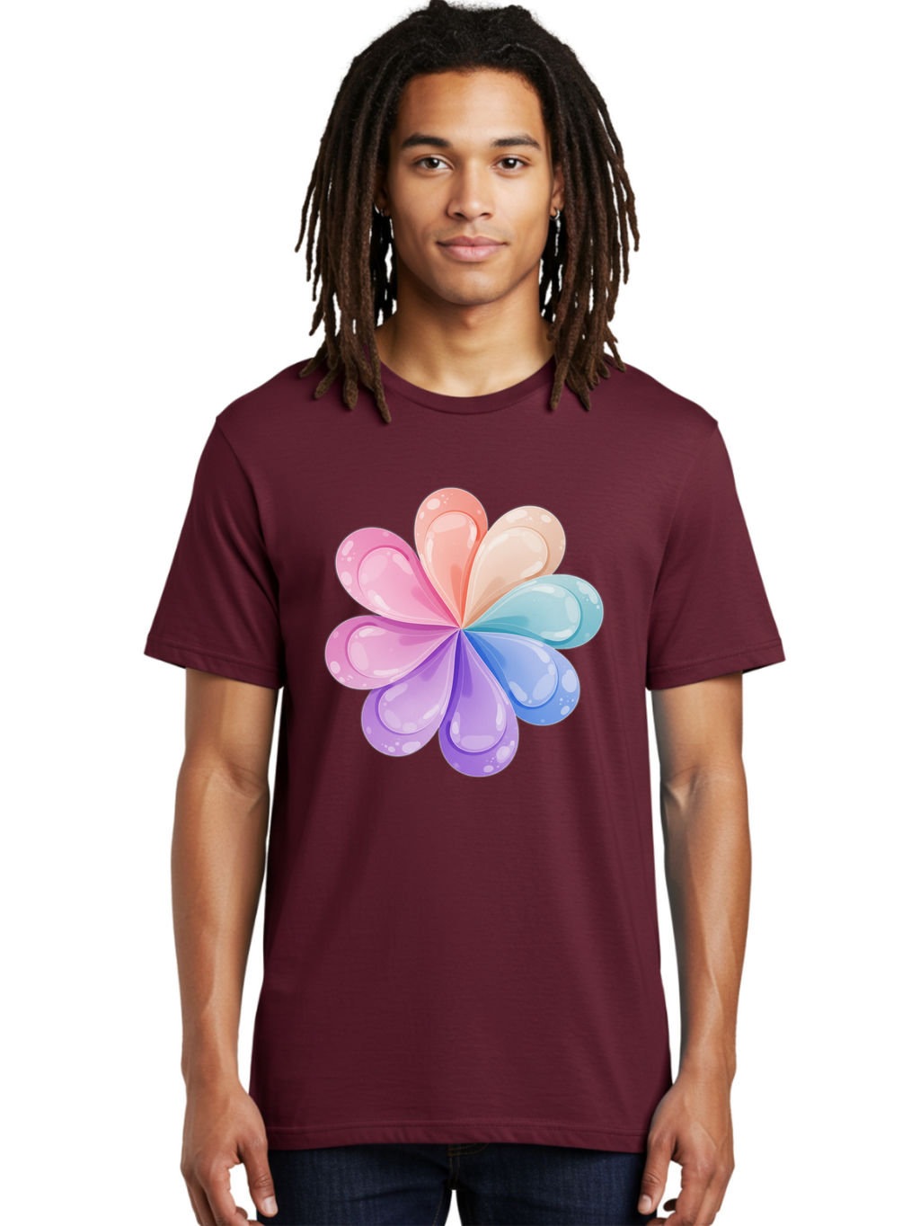 Water-Droplet-Flower Men'S Graphic Tee, 100% Cotton, Comfortable Casual Summer Wear, Machine Washable, Vintage Camera, Old Camera, Antique Camera, Black Camera, Classic Photography, Photography Equipment, Nostalgic Device, Film Camera, Baj867