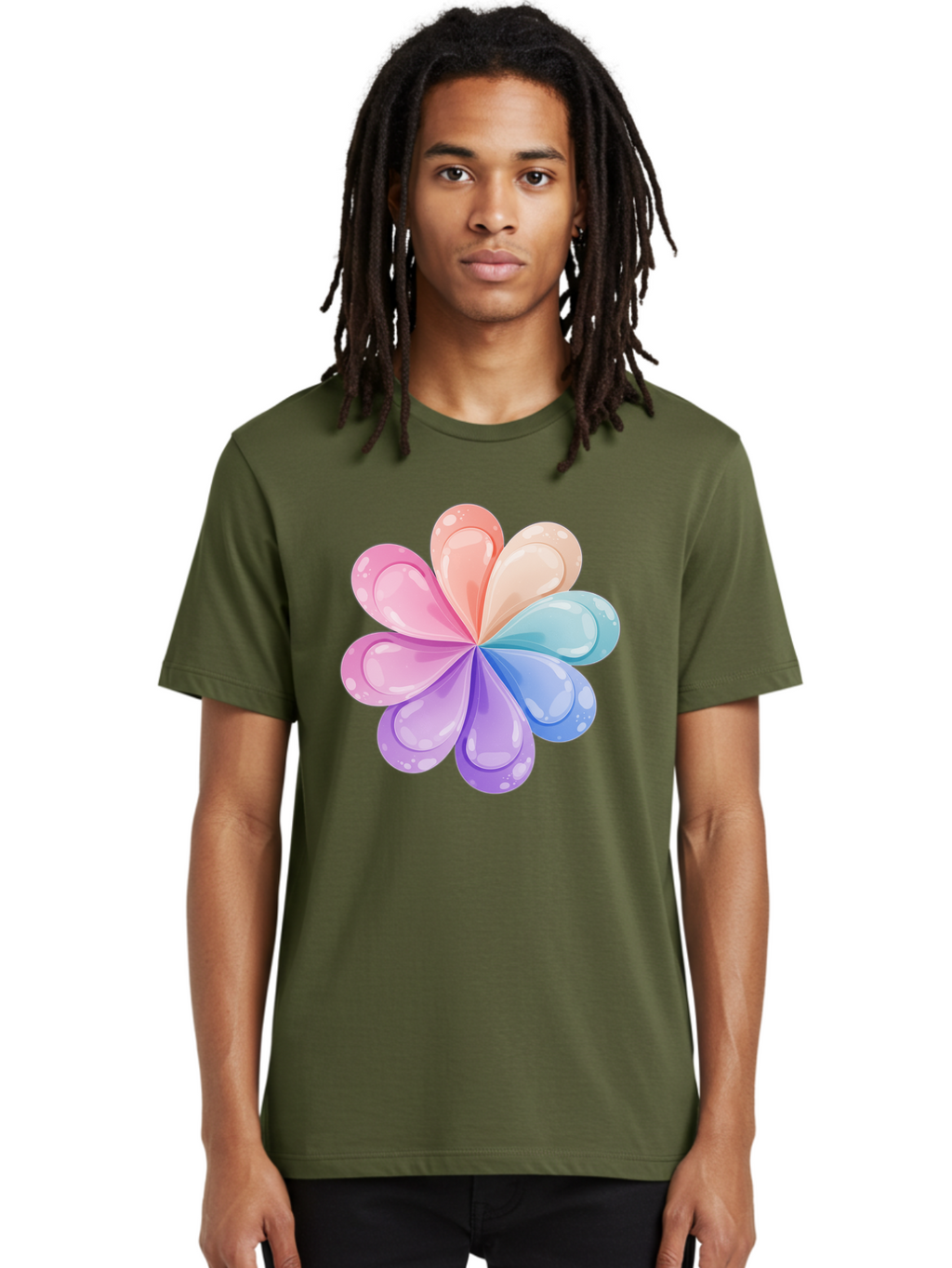 Water-Droplet-Flower Men'S Graphic Tee, 100% Cotton, Comfortable Casual Summer Wear, Machine Washable, Vintage Camera, Old Camera, Antique Camera, Black Camera, Classic Photography, Photography Equipment, Nostalgic Device, Film Camera, Baj867