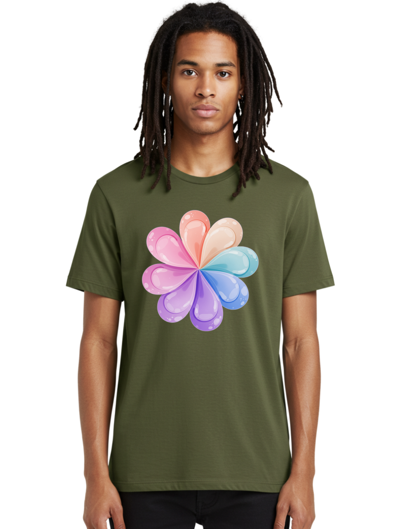 Water-Droplet-Flower Men'S Graphic Tee, 100% Cotton, Comfortable Casual Summer Wear, Machine Washable, Vintage Camera, Old Camera, Antique Camera, Black Camera, Classic Photography, Photography Equipment, Nostalgic Device, Film Camera, Baj867