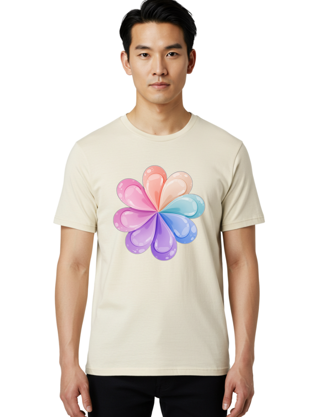 Water-Droplet-Flower Men'S Graphic Tee, 100% Cotton, Comfortable Casual Summer Wear, Machine Washable, Vintage Camera, Old Camera, Antique Camera, Black Camera, Classic Photography, Photography Equipment, Nostalgic Device, Film Camera, Baj867