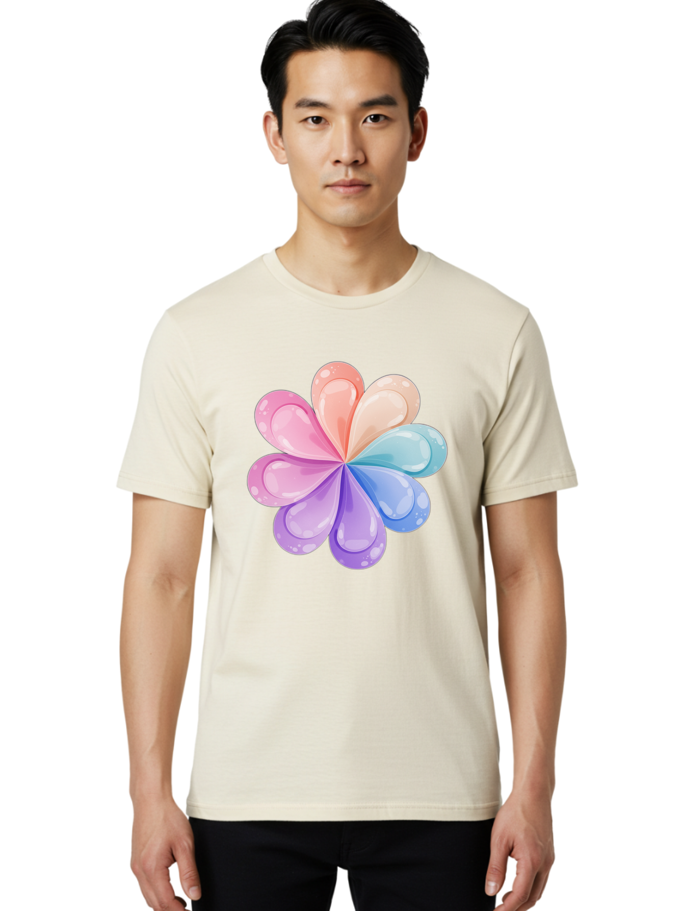 Water-Droplet-Flower Men'S Graphic Tee, 100% Cotton, Comfortable Casual Summer Wear, Machine Washable, Vintage Camera, Old Camera, Antique Camera, Black Camera, Classic Photography, Photography Equipment, Nostalgic Device, Film Camera, Baj867