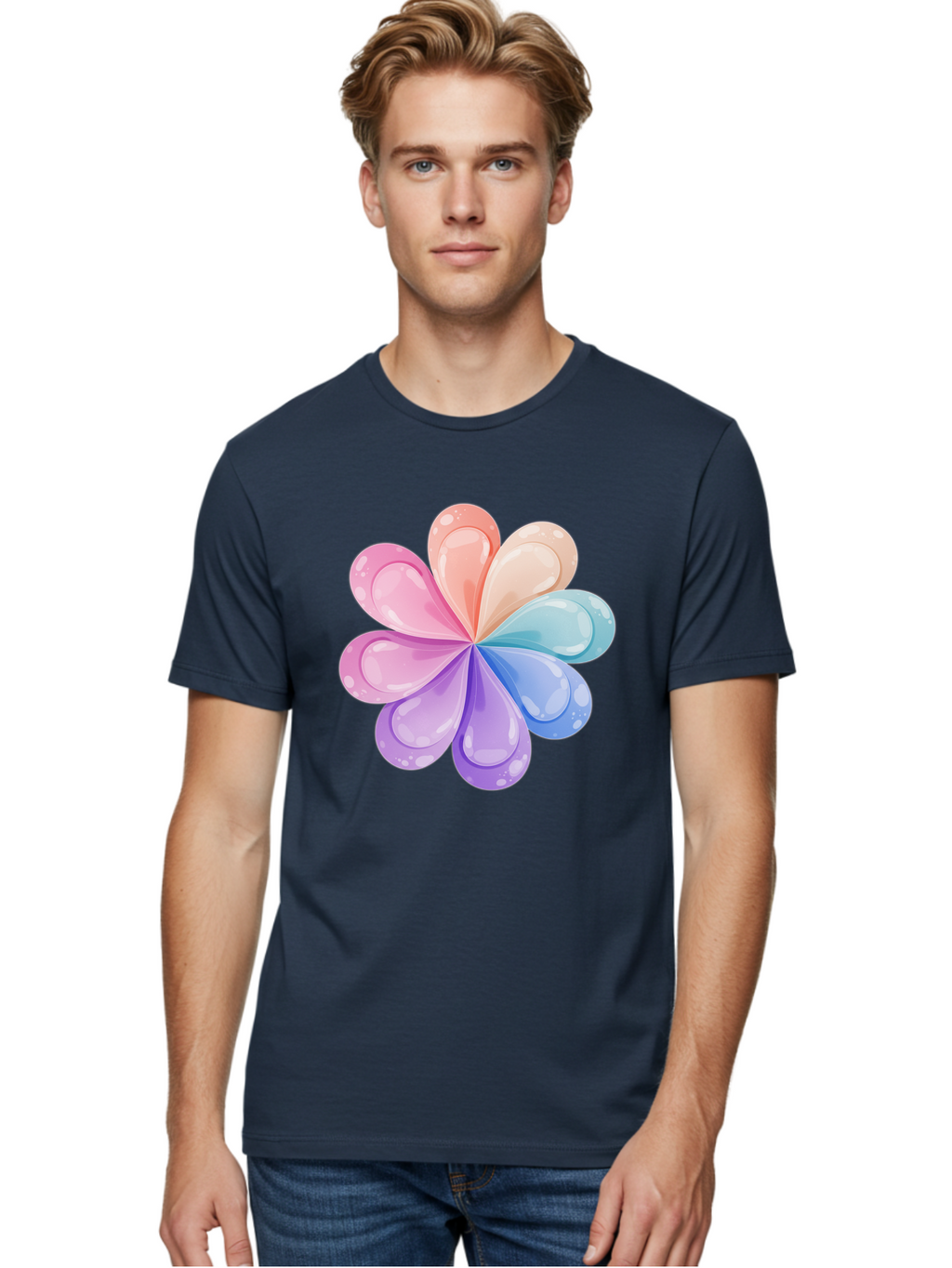 Water-Droplet-Flower Men'S Graphic Tee, 100% Cotton, Comfortable Casual Summer Wear, Machine Washable, Vintage Camera, Old Camera, Antique Camera, Black Camera, Classic Photography, Photography Equipment, Nostalgic Device, Film Camera, Baj867