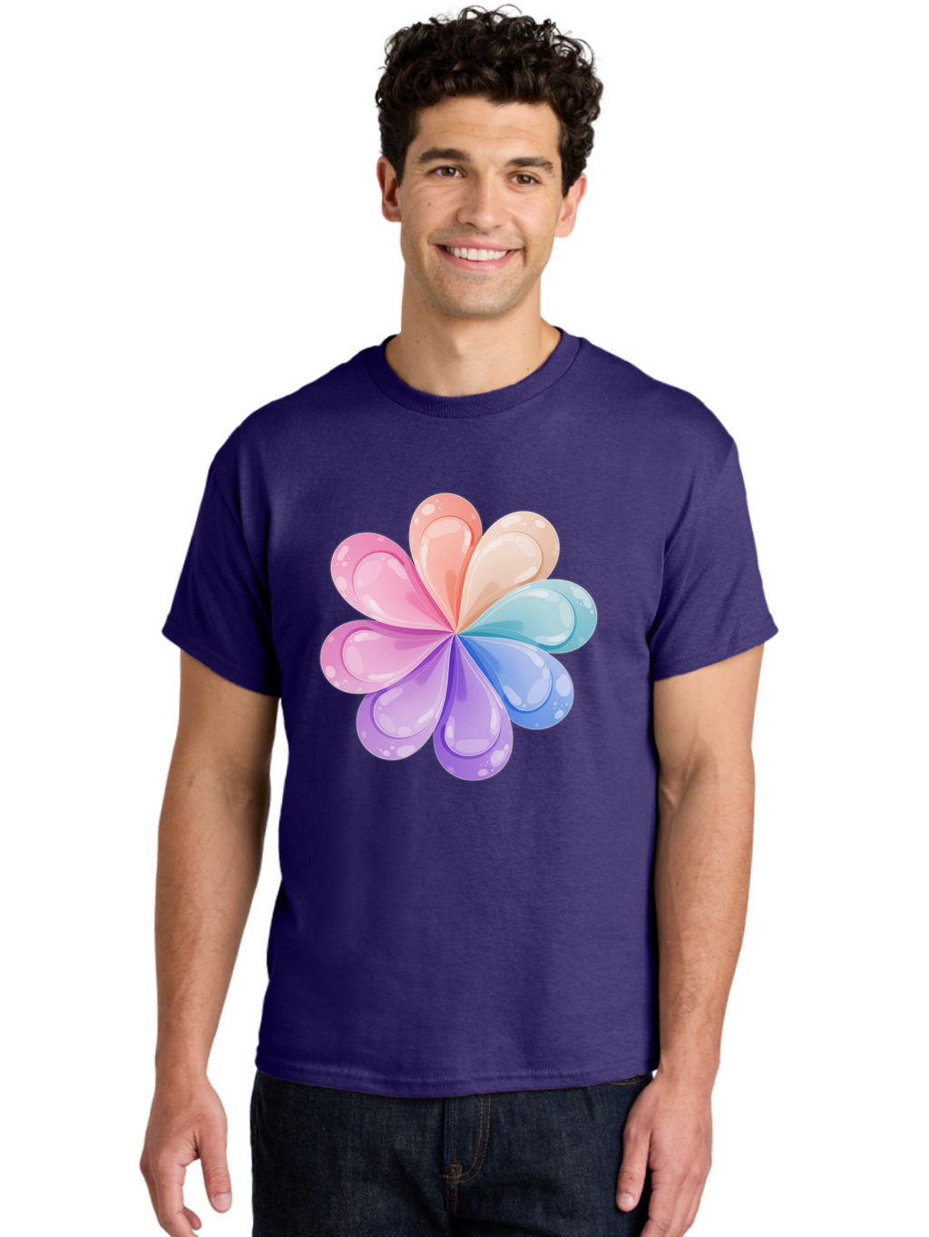 Water-Droplet-Flower Men'S Graphic Tee, 100% Cotton, Comfortable Casual Summer Wear, Machine Washable, Vintage Camera, Old Camera, Antique Camera, Black Camera, Classic Photography, Photography Equipment, Nostalgic Device, Film Camera, Baj867