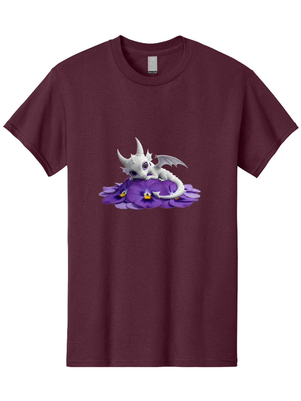 White-Dragon-On-Purple-Flowers Men'S Graphic Tee, 100% Cotton, Comfortable Casual Summer Wear, Machine Washable, Vintage Camera, Old Camera, Antique Camera, Black Camera, Classic Photography, Photography Equipment, Nostalgic Device, Baj872