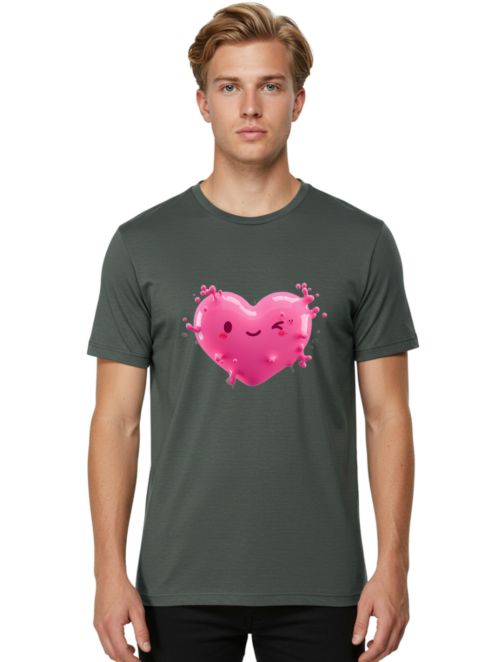 Winking-Heart Men'S Graphic Tee, 100% Cotton, Comfortable Casual Summer Wear, Machine Washable, Vintage Camera, Old Camera, Antique Camera, Black Camera, Classic Photography, Photography Equipment, Nostalgic Device, Film Camera, Camera Art Baj873