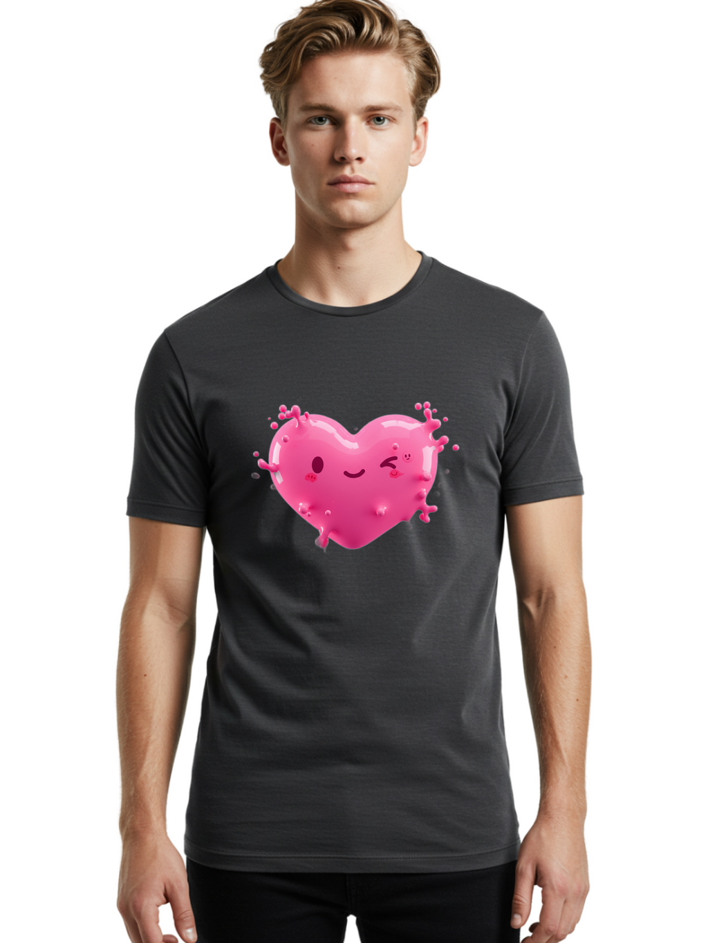 Winking-Heart Men'S Graphic Tee, 100% Cotton, Comfortable Casual Summer Wear, Machine Washable, Vintage Camera, Old Camera, Antique Camera, Black Camera, Classic Photography, Photography Equipment, Nostalgic Device, Film Camera, Camera Art Baj873
