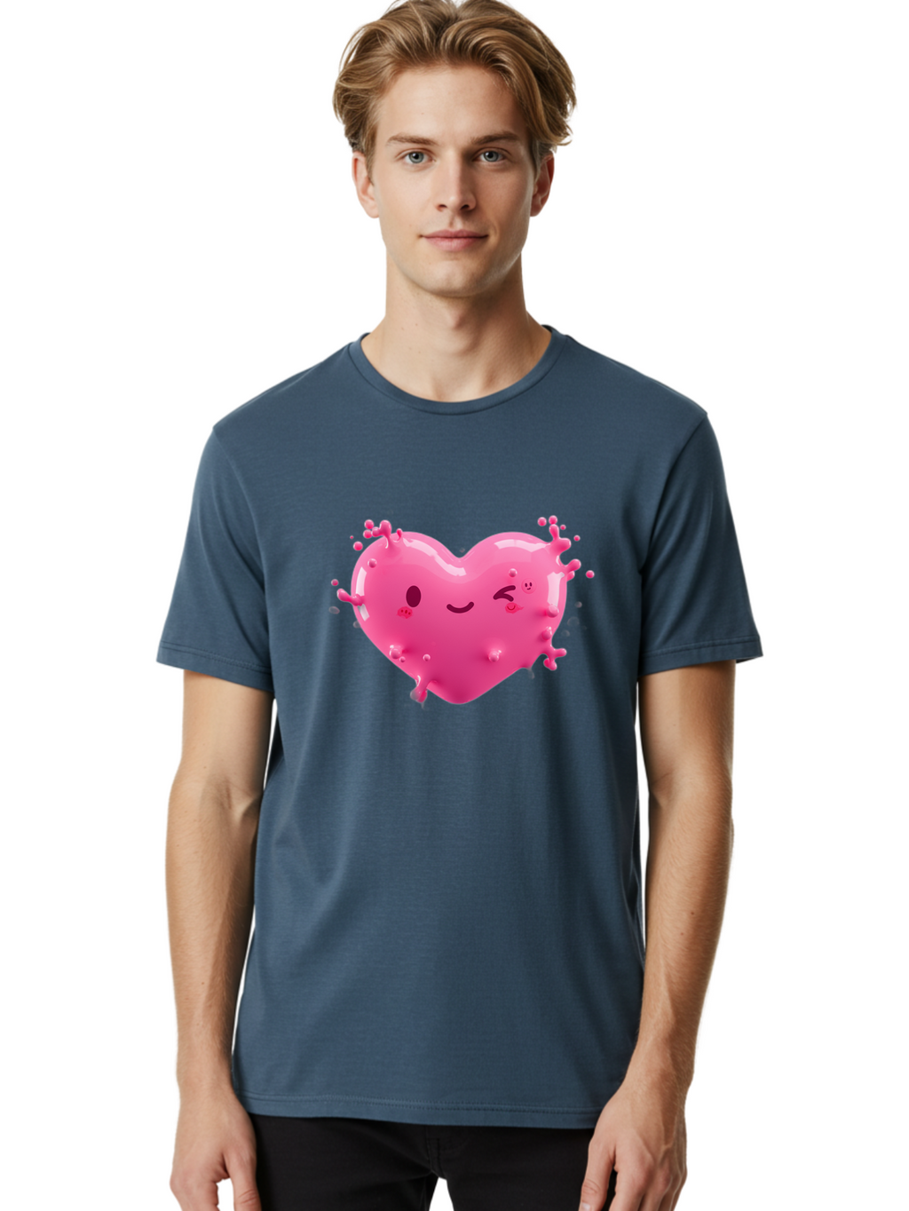 Winking-Heart Men'S Graphic Tee, 100% Cotton, Comfortable Casual Summer Wear, Machine Washable, Vintage Camera, Old Camera, Antique Camera, Black Camera, Classic Photography, Photography Equipment, Nostalgic Device, Film Camera, Camera Art Baj873