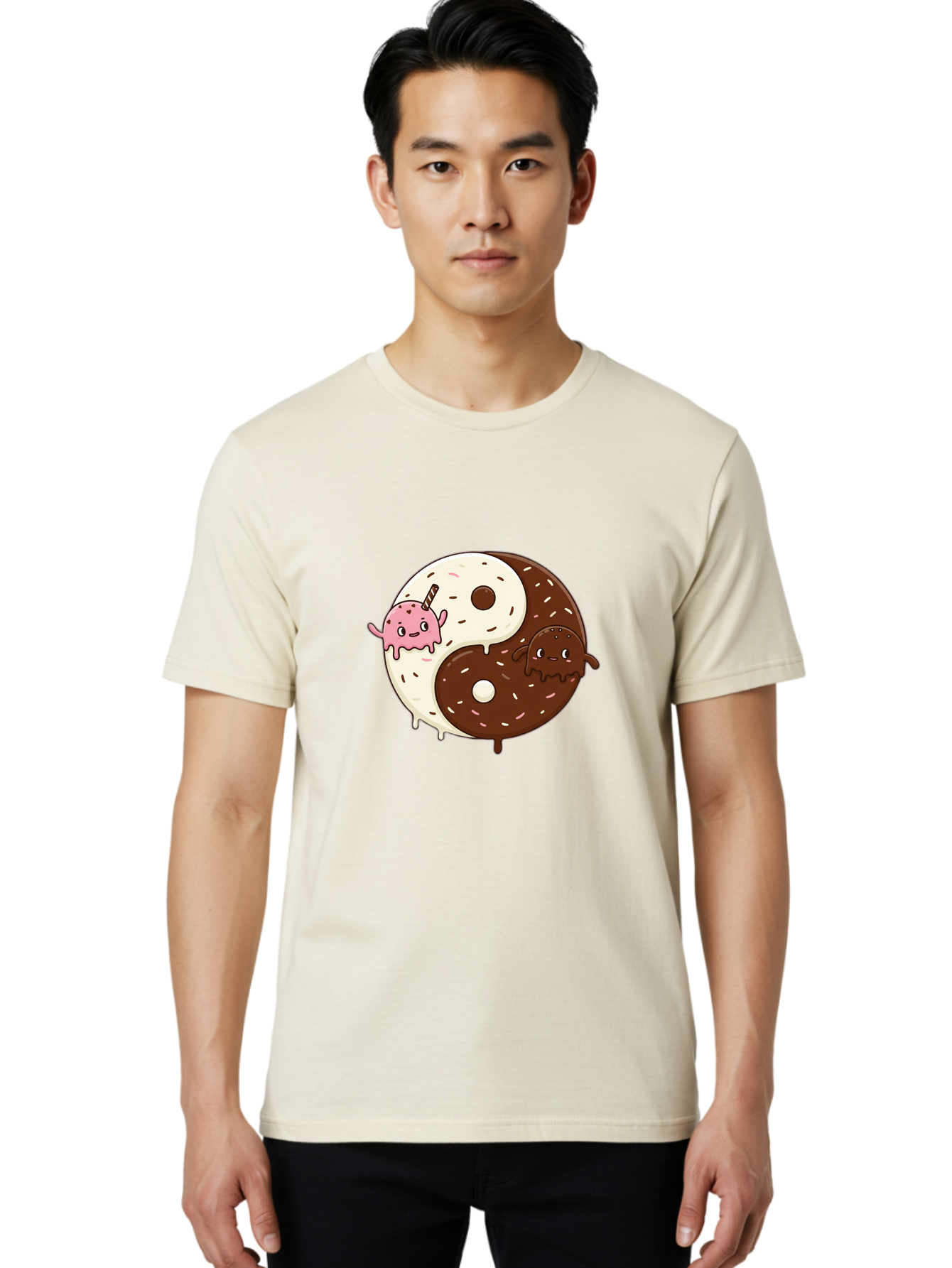 Yin-Yang-Donuts Men'S Graphic Tee, 100% Cotton, Comfortable Casual Summer Wear, Machine Washable, Vintage Camera, Old Camera, Antique Camera, Black Camera, Classic Photography, Photography Equipment, Nostalgic Device, Film Camera, Camera Art Baj875