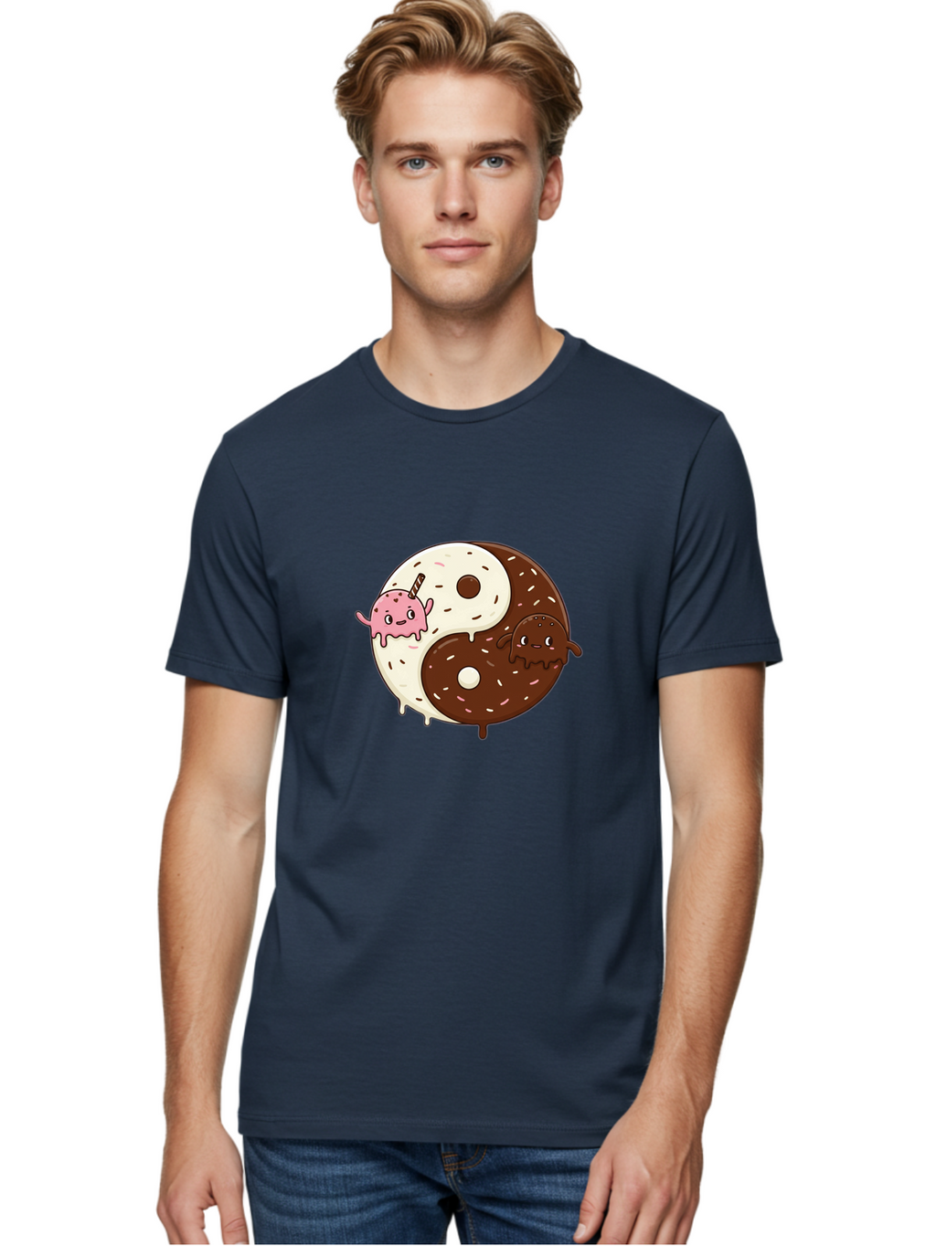 Yin-Yang-Donuts Men'S Graphic Tee, 100% Cotton, Comfortable Casual Summer Wear, Machine Washable, Vintage Camera, Old Camera, Antique Camera, Black Camera, Classic Photography, Photography Equipment, Nostalgic Device, Film Camera, Camera Art Baj875