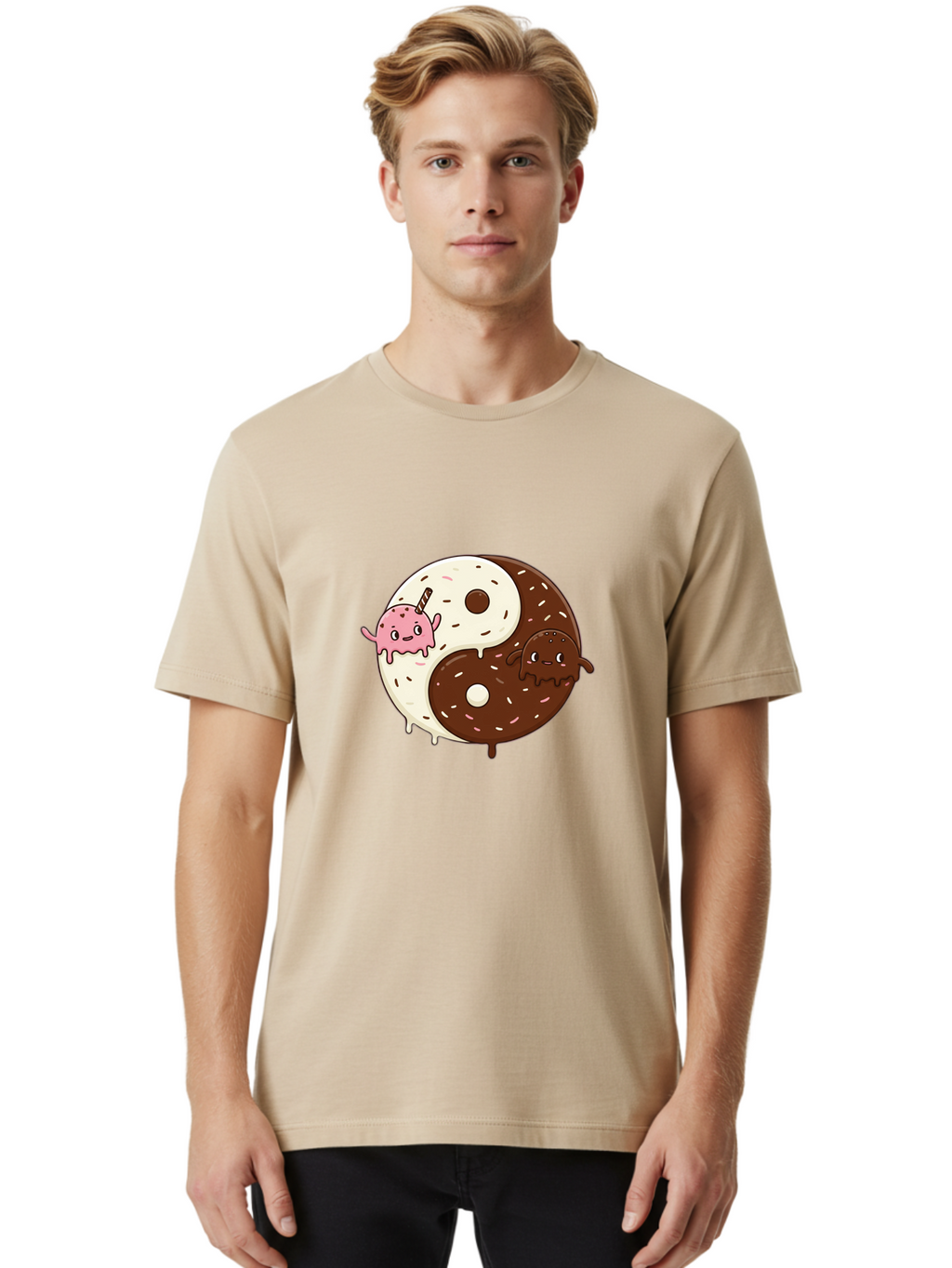 Yin-Yang-Donuts Men'S Graphic Tee, 100% Cotton, Comfortable Casual Summer Wear, Machine Washable, Vintage Camera, Old Camera, Antique Camera, Black Camera, Classic Photography, Photography Equipment, Nostalgic Device, Film Camera, Camera Art Baj875