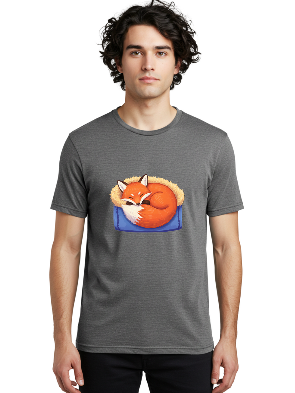 Sleeping-Fox-1 Men'S Graphic Tee, 100% Cotton, Comfortable Casual Summer Wear, Machine Washable, Vintage Camera, Old Camera, Antique Camera, Black Camera, Classic Photography, Photography Equipment, Nostalgic Device, Film Camera, Camera Art Baj882