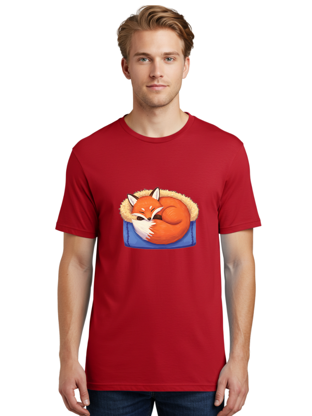 Sleeping-Fox-1 Men'S Graphic Tee, 100% Cotton, Comfortable Casual Summer Wear, Machine Washable, Vintage Camera, Old Camera, Antique Camera, Black Camera, Classic Photography, Photography Equipment, Nostalgic Device, Film Camera, Camera Art Baj882