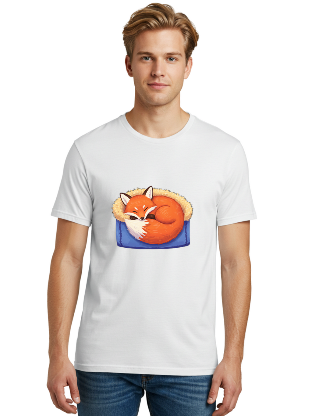 Sleeping-Fox-1 Men'S Graphic Tee, 100% Cotton, Comfortable Casual Summer Wear, Machine Washable, Vintage Camera, Old Camera, Antique Camera, Black Camera, Classic Photography, Photography Equipment, Nostalgic Device, Film Camera, Camera Art Baj882