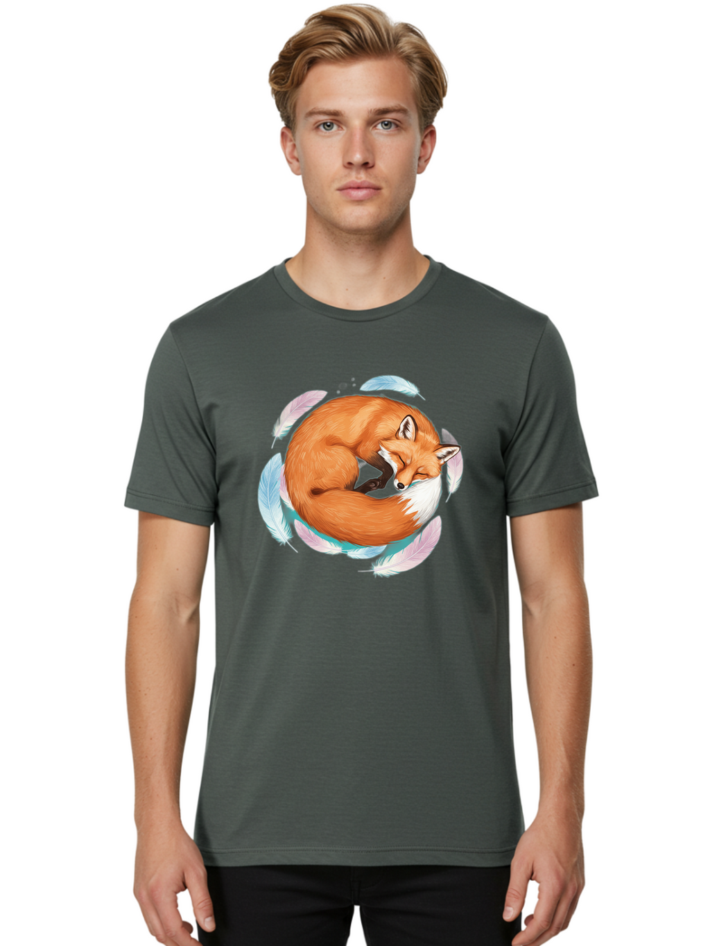 Sleeping-Fox-2 Men'S Graphic Tee, 100% Cotton, Comfortable Casual Summer Wear, Machine Washable, Vintage Camera, Old Camera, Antique Camera, Black Camera, Classic Photography, Photography Equipment, Nostalgic Device, Film Camera, Camera Art Baj883